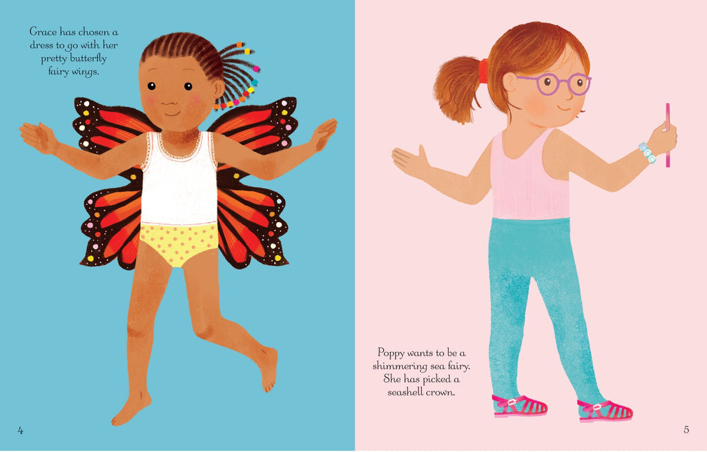 Carte cu stickere Sticker Dressing Up, Fairies, Usborne, +2 ani
