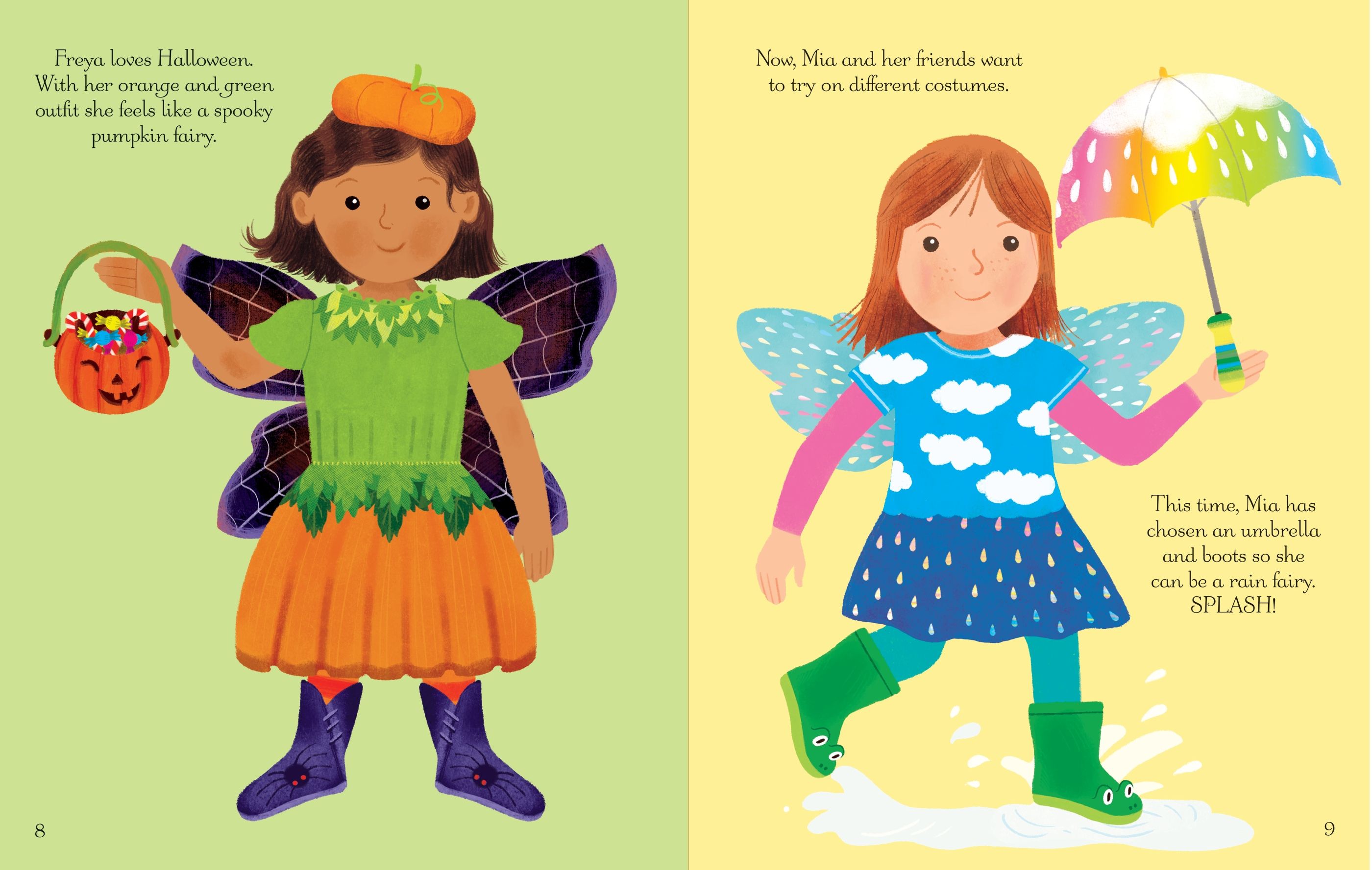 Carte cu stickere Sticker Dressing Up, Fairies, Usborne, +2 ani