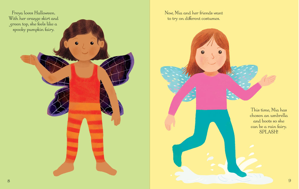 Carte cu stickere Sticker Dressing Up, Fairies, Usborne, +2 ani