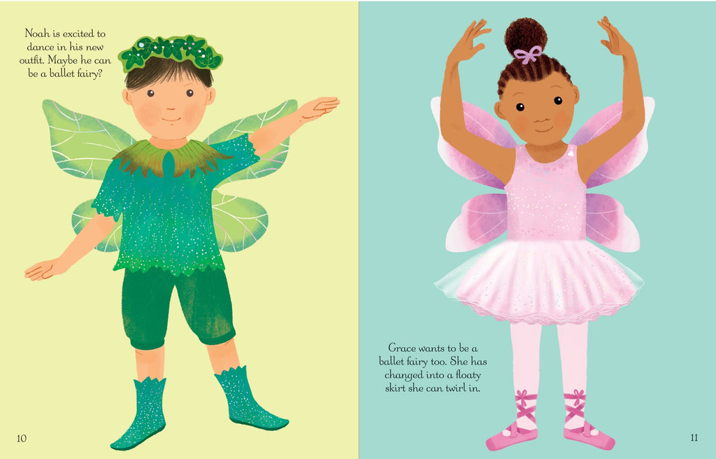 Carte cu stickere Sticker Dressing Up, Fairies, Usborne, +2 ani
