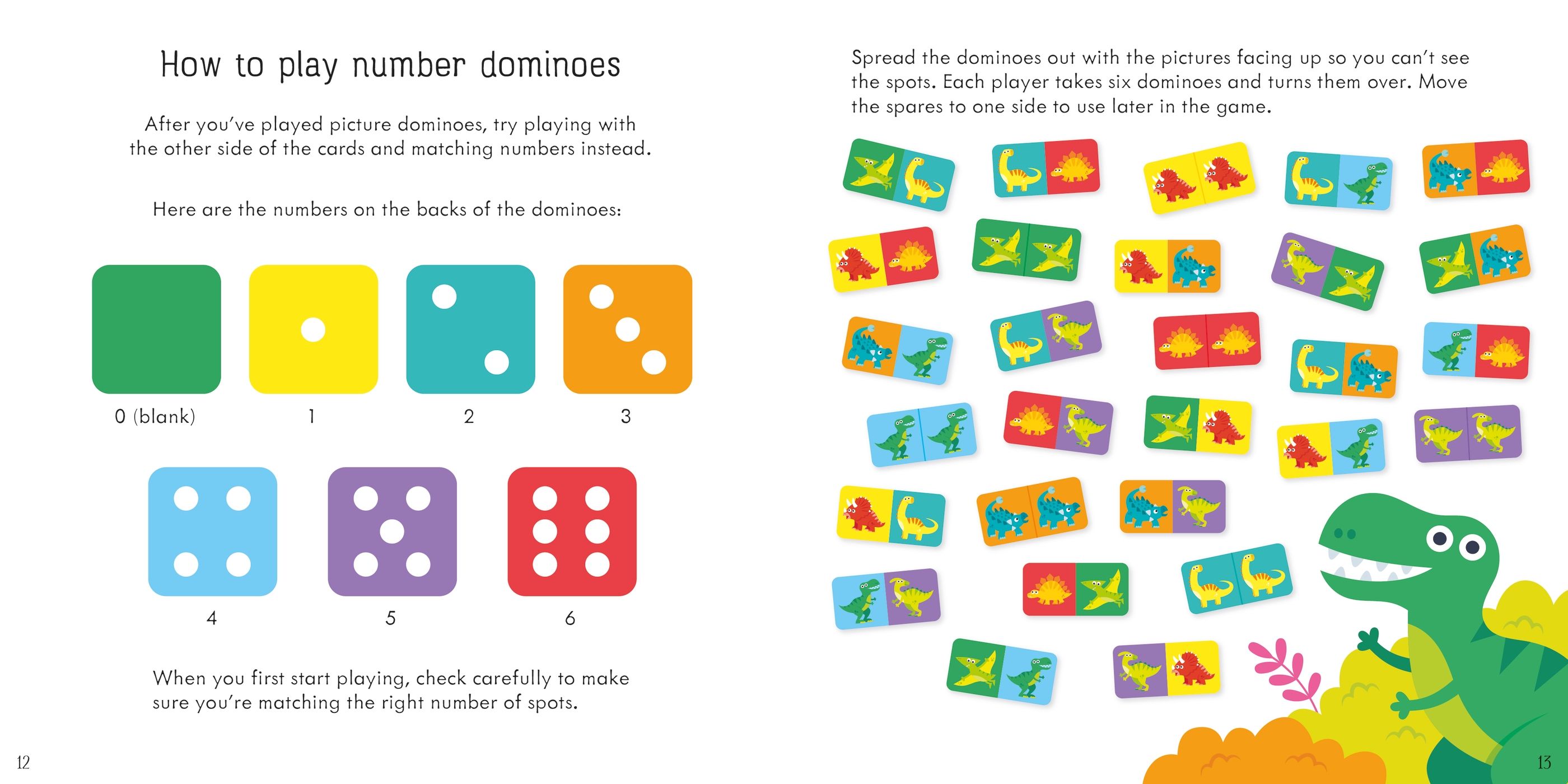 Joc de domino cu dinozauri Dinosaur Dominoes Game, Usborne, +3 ani