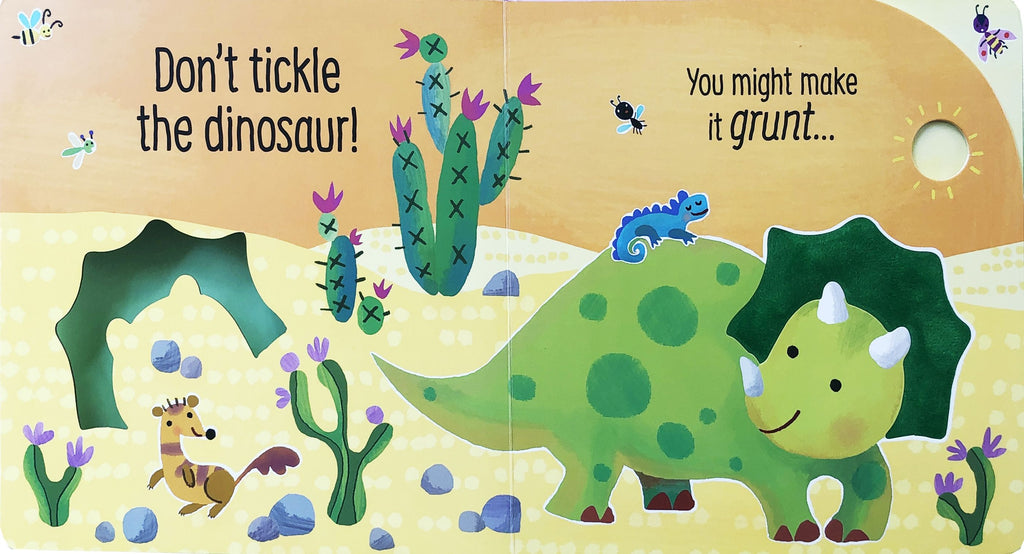 Carte senzoriala Don't Tickle the Dinosaur!, Usborne, +6 luni