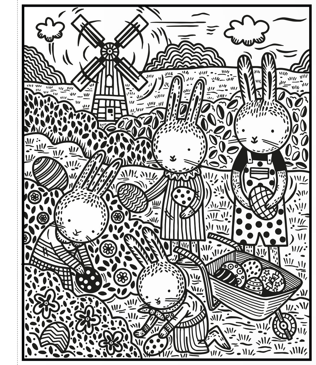 Carte de pictat cu apa Easter Bunnies Magic Painting Book, Usborne, +5 ani