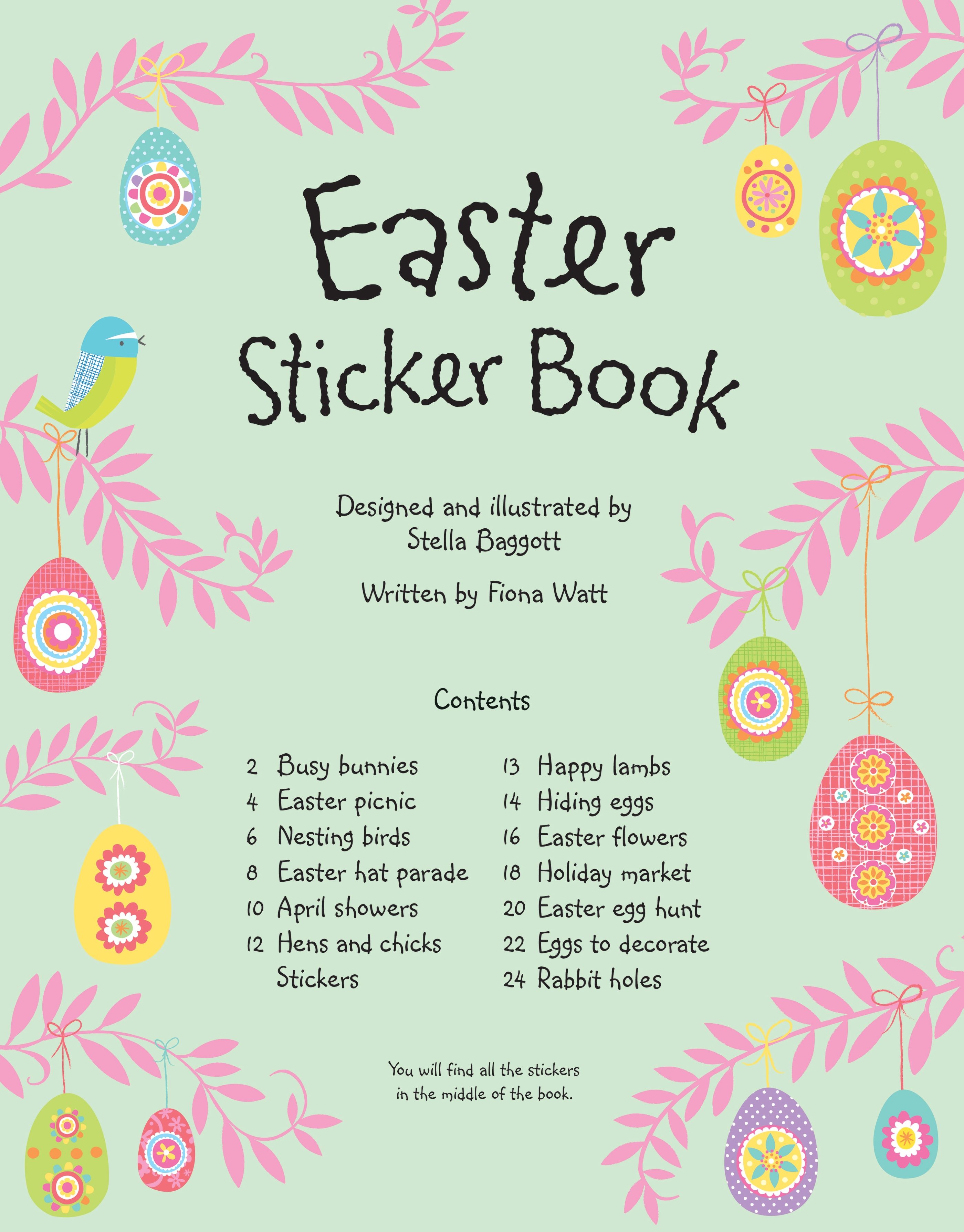 Carte cu peste 400 stickere Easter Sticker Book, Usborne, +5 ani