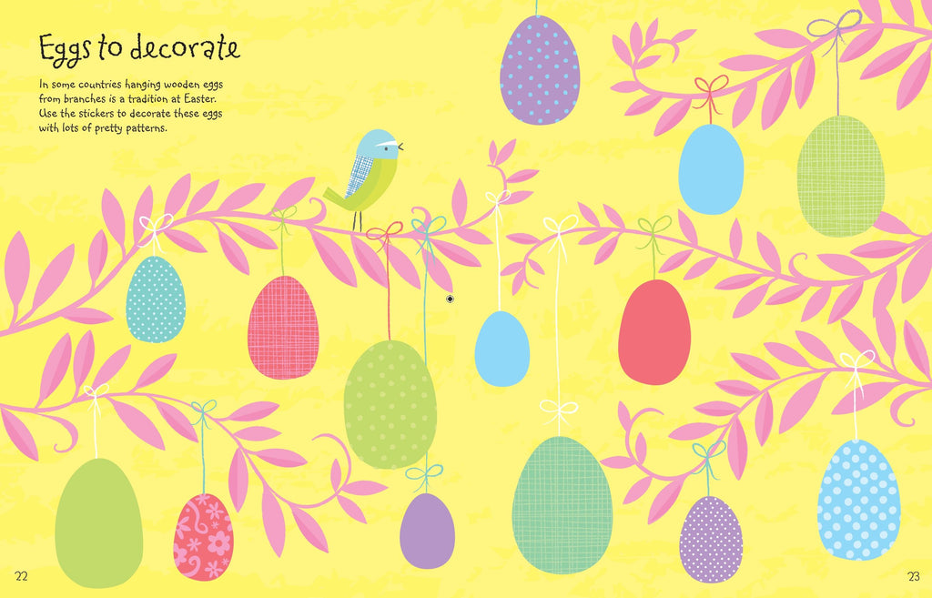 Carte cu peste 400 stickere Easter Sticker Book, Usborne, +5 ani