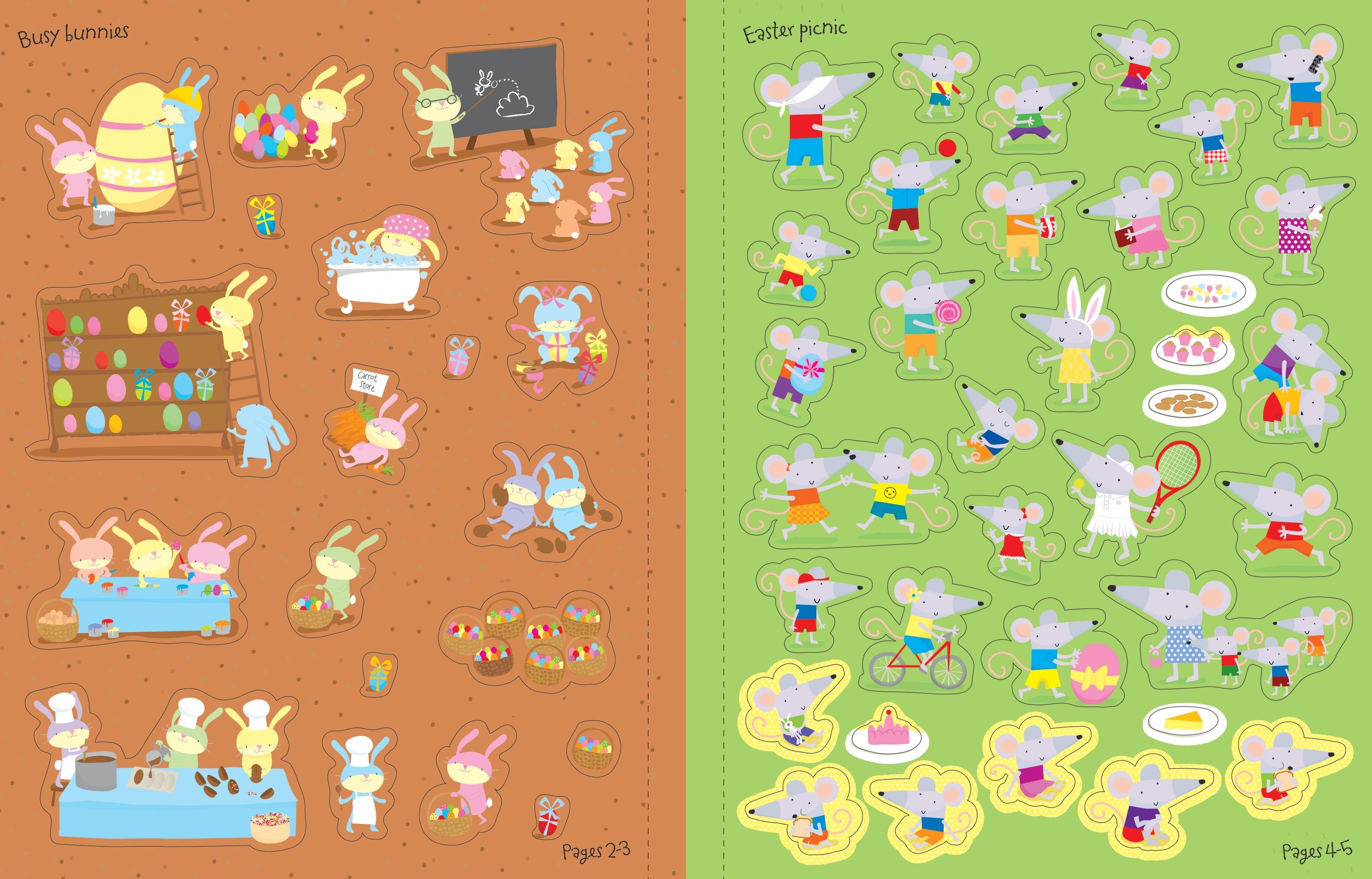 Carte cu peste 400 stickere Easter Sticker Book, Usborne, +5 ani