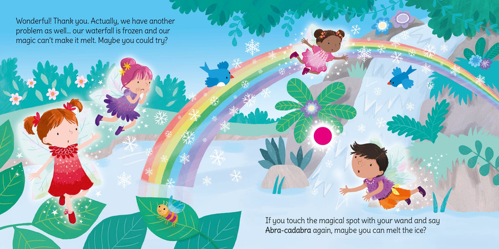 Carte senzorială cu sunete si bagheta, Magia zanelor, Wand Books: Fairy Magic, Usborne, +3 ani