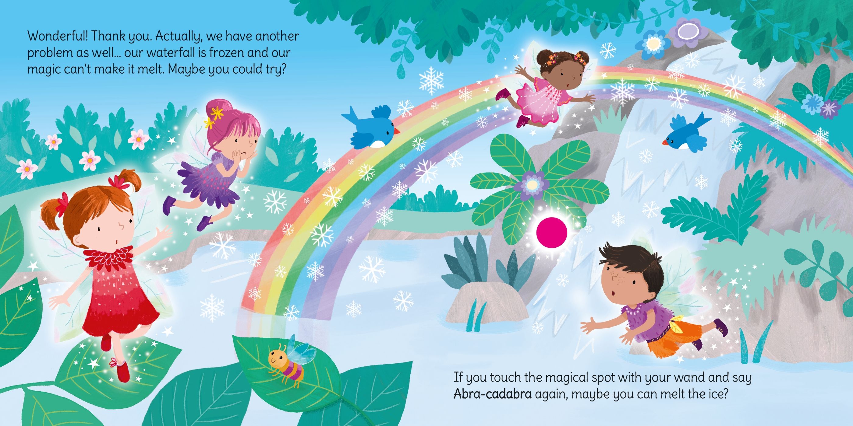 Carte senzorială cu sunete si bagheta, Magia zanelor, Wand Books: Fairy Magic, Usborne, +3 ani