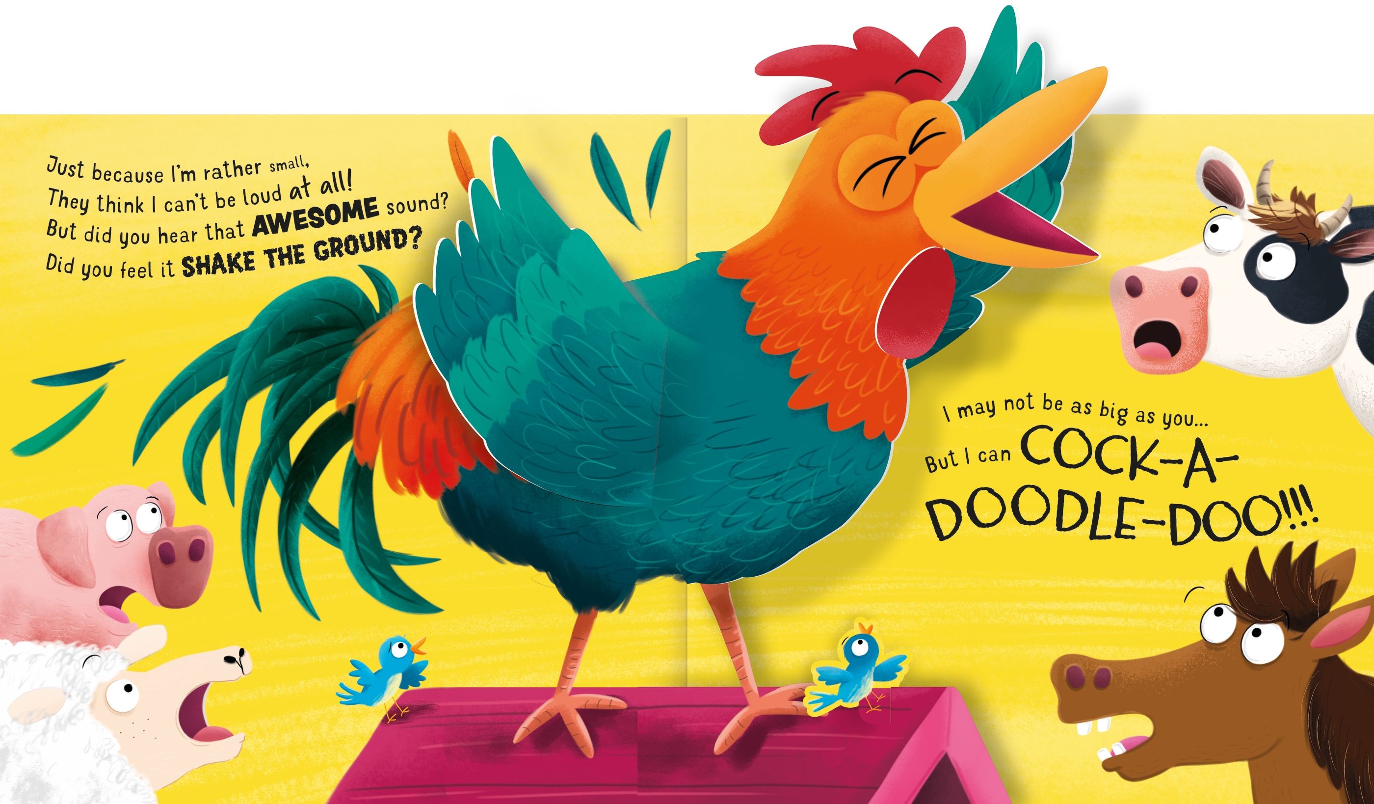 Carte interactiva cu sunete si pop-up: Cine este cel mai galagios la ferma?, Who's the Loudest on the Farm?, Usborne, +12 luni