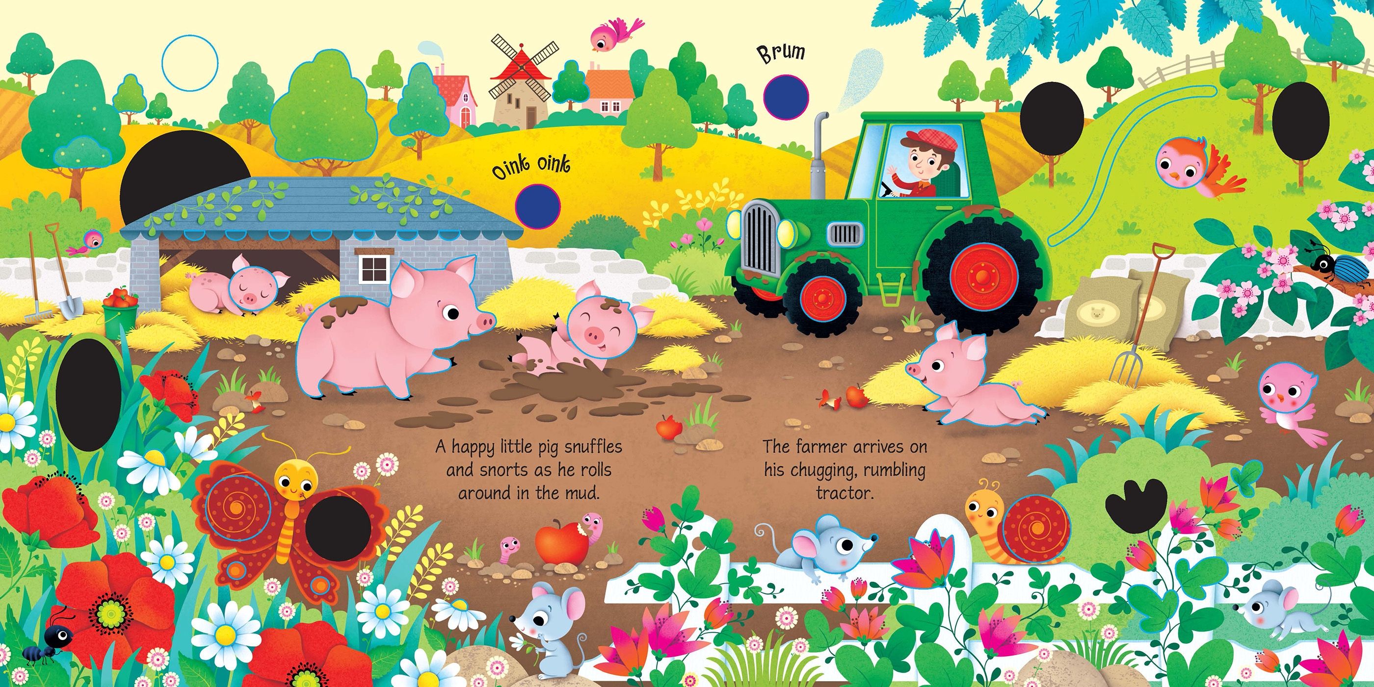 Carte cu sunete de la ferma, Farm Sounds, Usborne, +3 ani