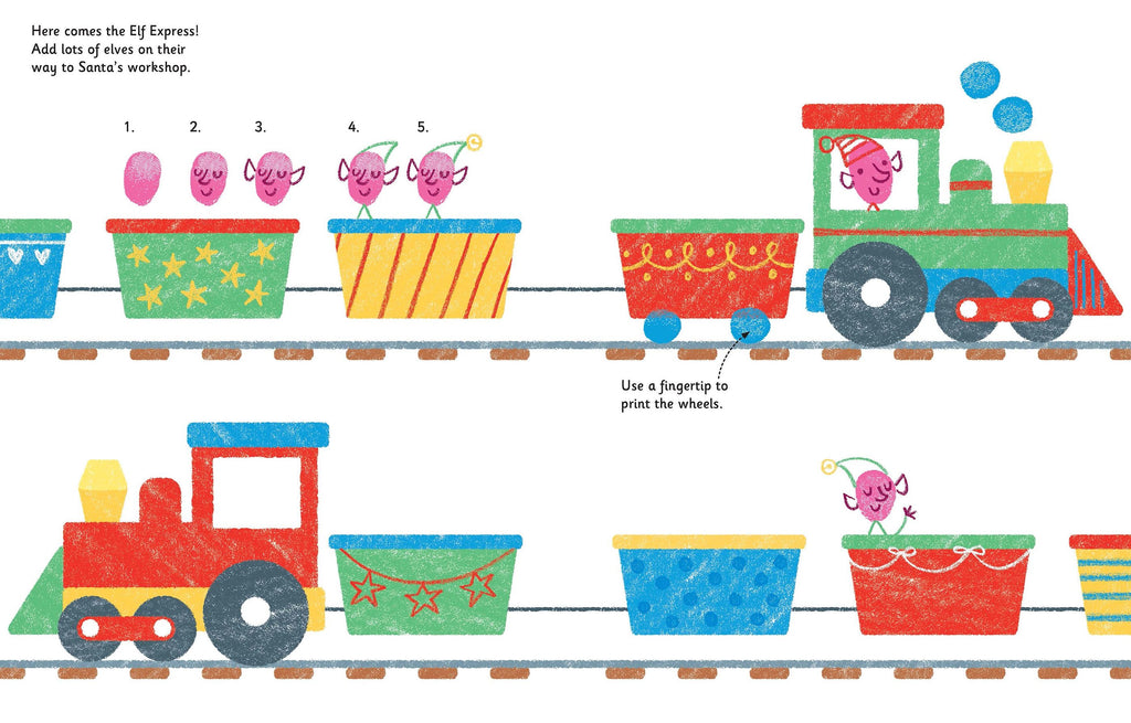 Carte cu activitati de pictat cu degetelele - Fingerprint Activities Christmas, Usborne, +6 ani