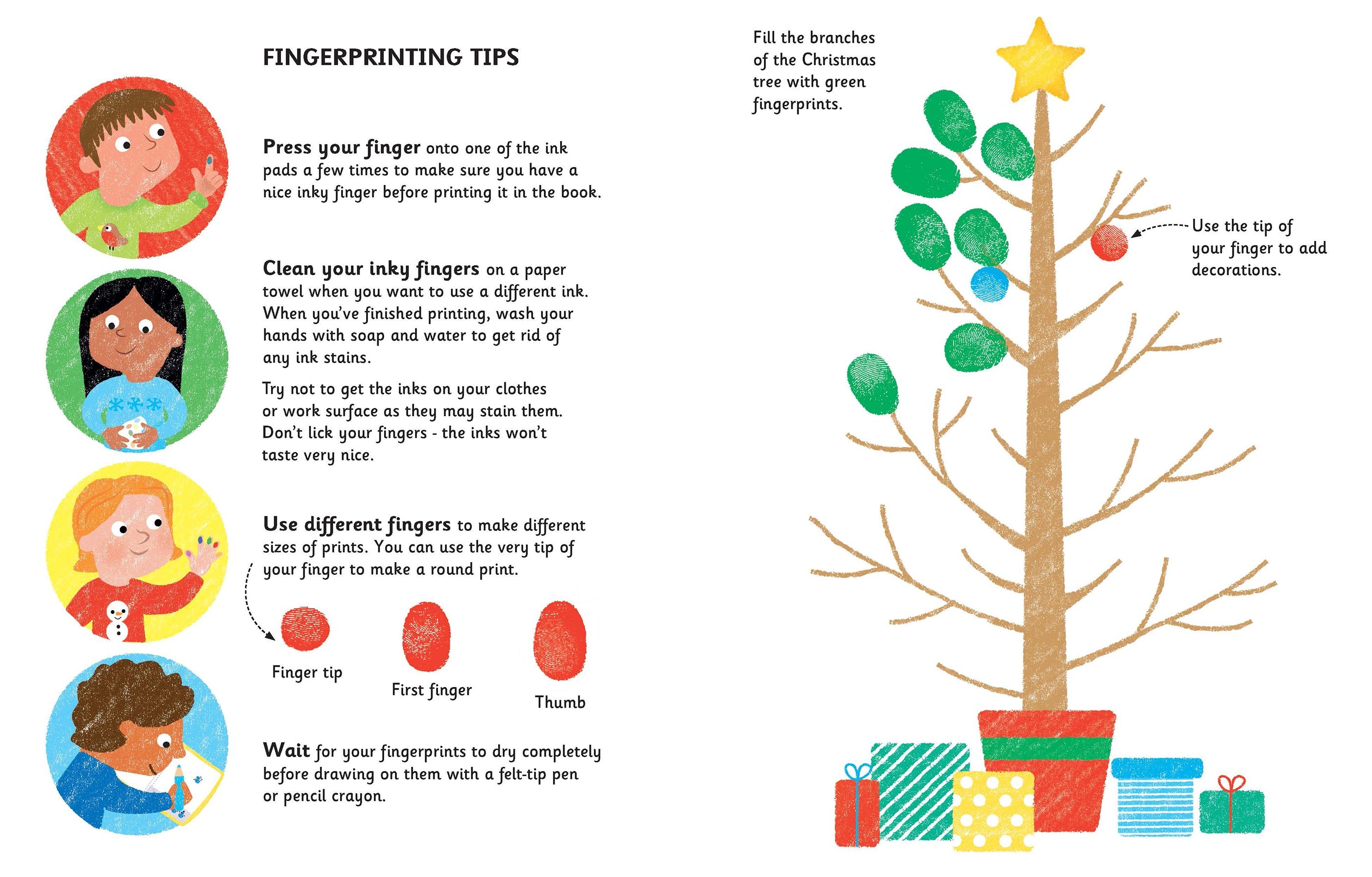 Carte cu activitati de pictat cu degetelele - Fingerprint Activities Christmas, Usborne, +6 ani