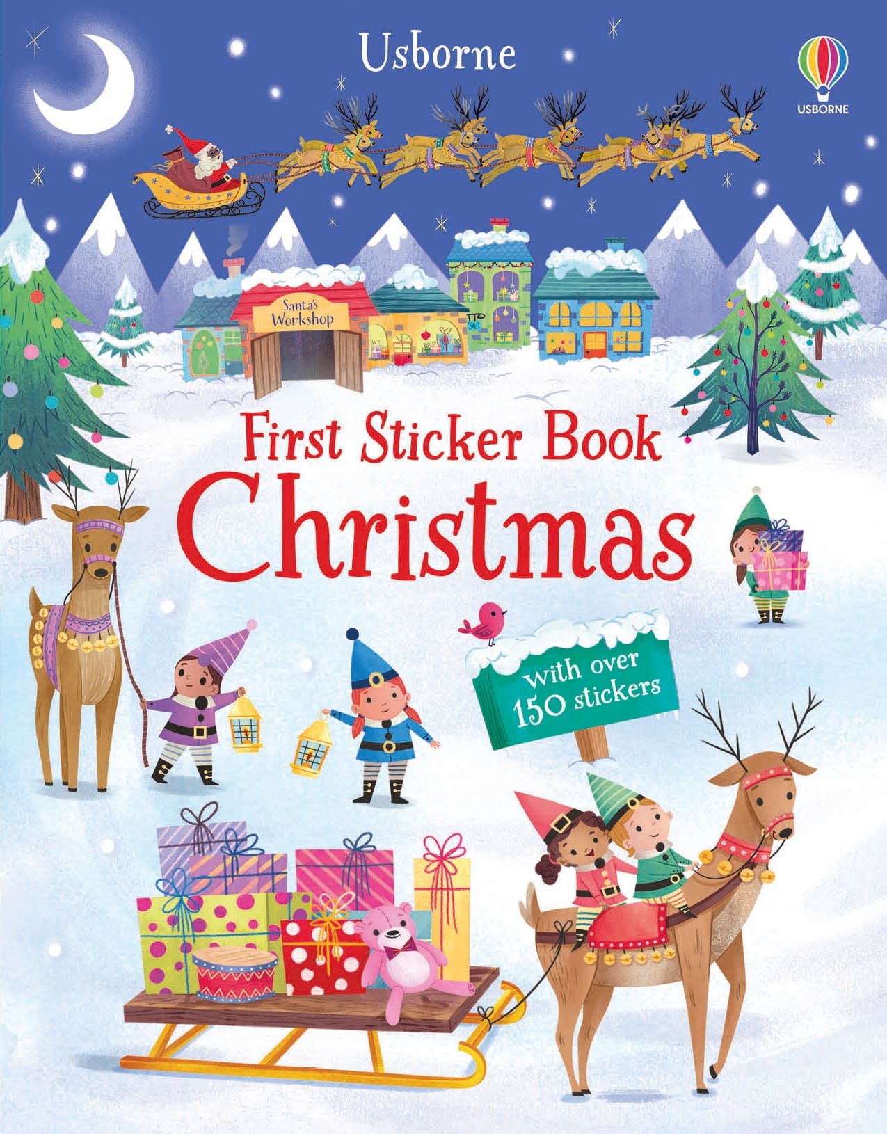 Prima carte cu stickere de Crăciun, First Sticker Book, Usborne, +3 ani