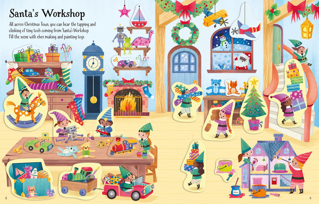 Prima carte cu stickere de Crăciun, First Sticker Book, Usborne, +3 ani