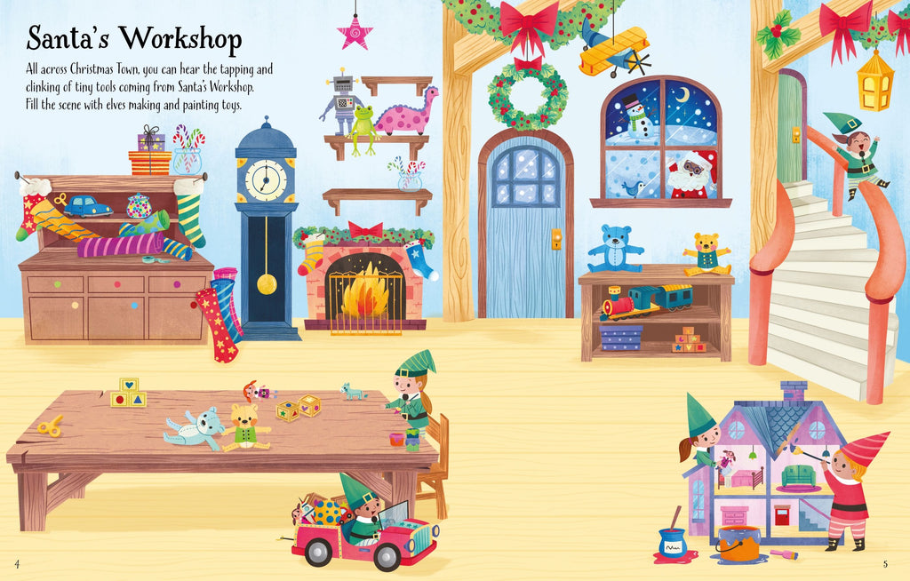 Prima carte cu stickere de Crăciun, First Sticker Book, Usborne, +3 ani