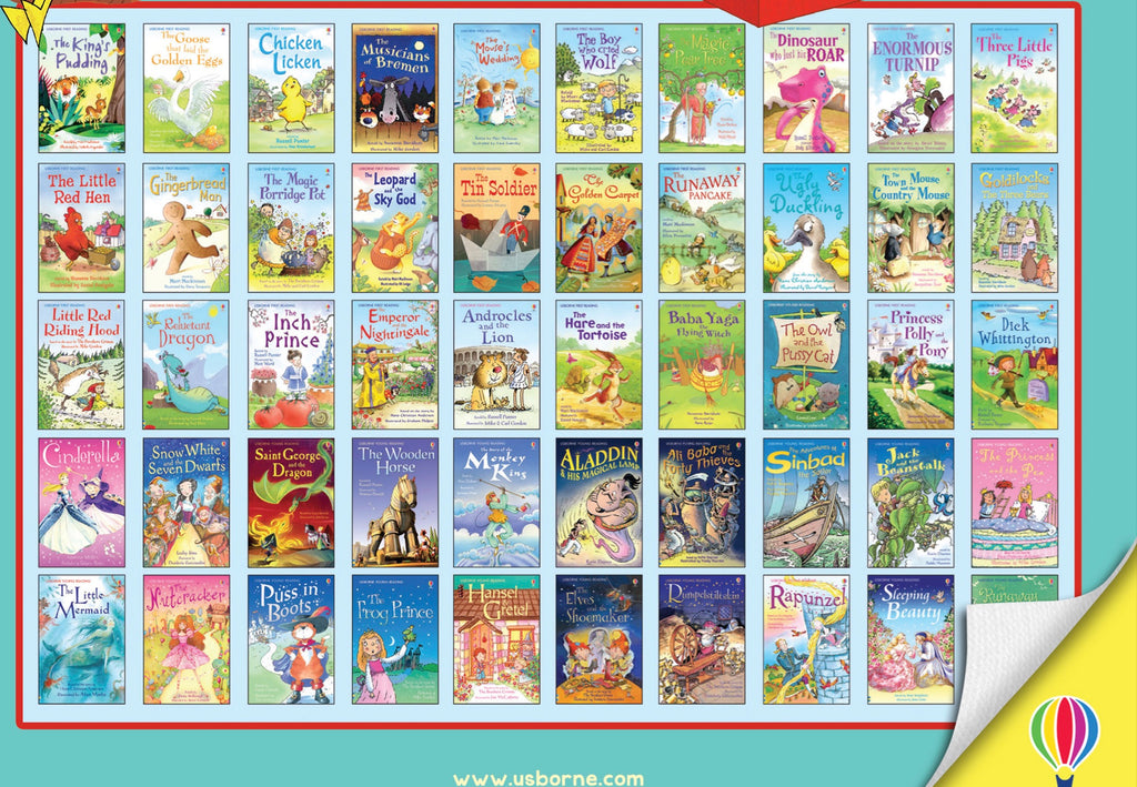 Set de 50 de carti de povesti Biblioteca mea, My first Reading Library, Usborne, +5 ani