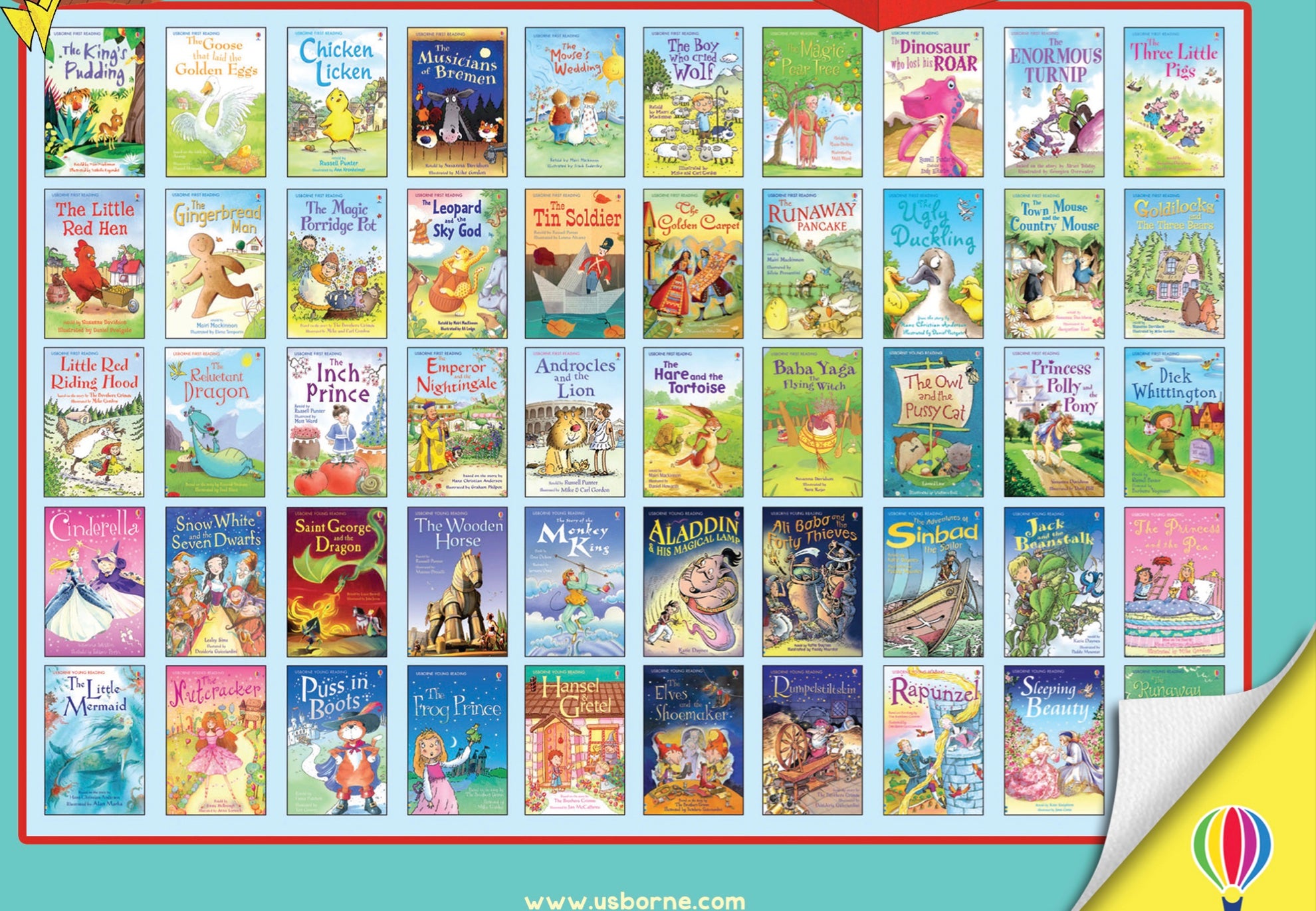 Set de 50 de carti de povesti Biblioteca mea, My first Reading Library, Usborne, +5 ani