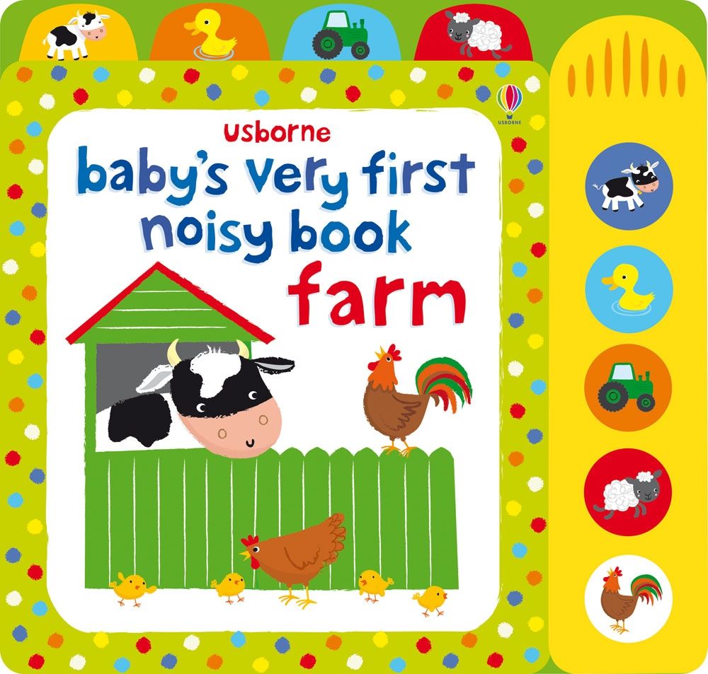 Prima carte cu sunete Ferma, Baby's Very First Noisy Book Farm, Usborne, +12 luni