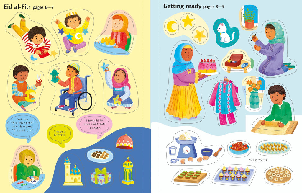 Prima carte cu stickere First sticker book EID, Usborne, +3 ani