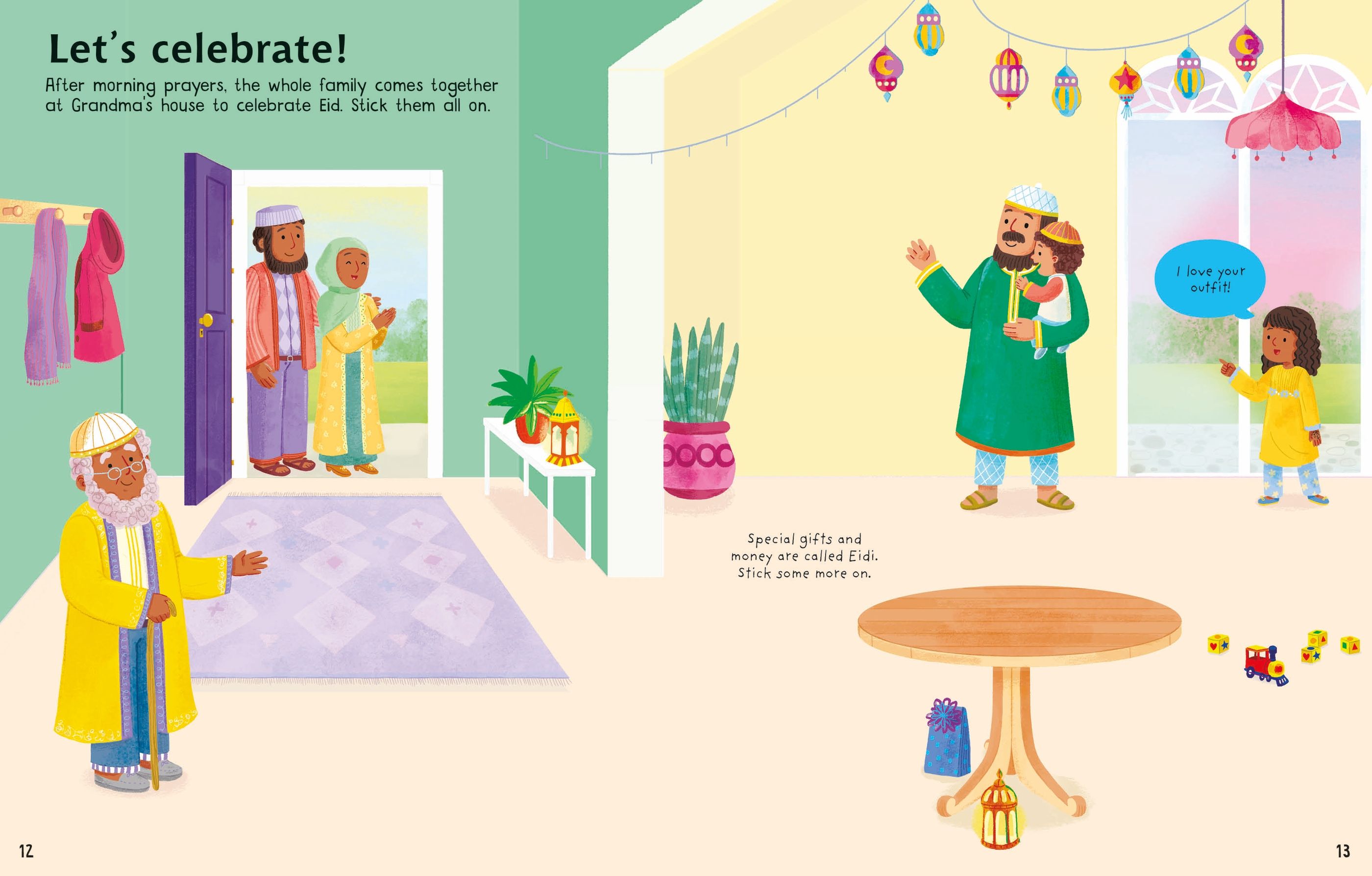 Prima carte cu stickere First sticker book EID, Usborne, +3 ani