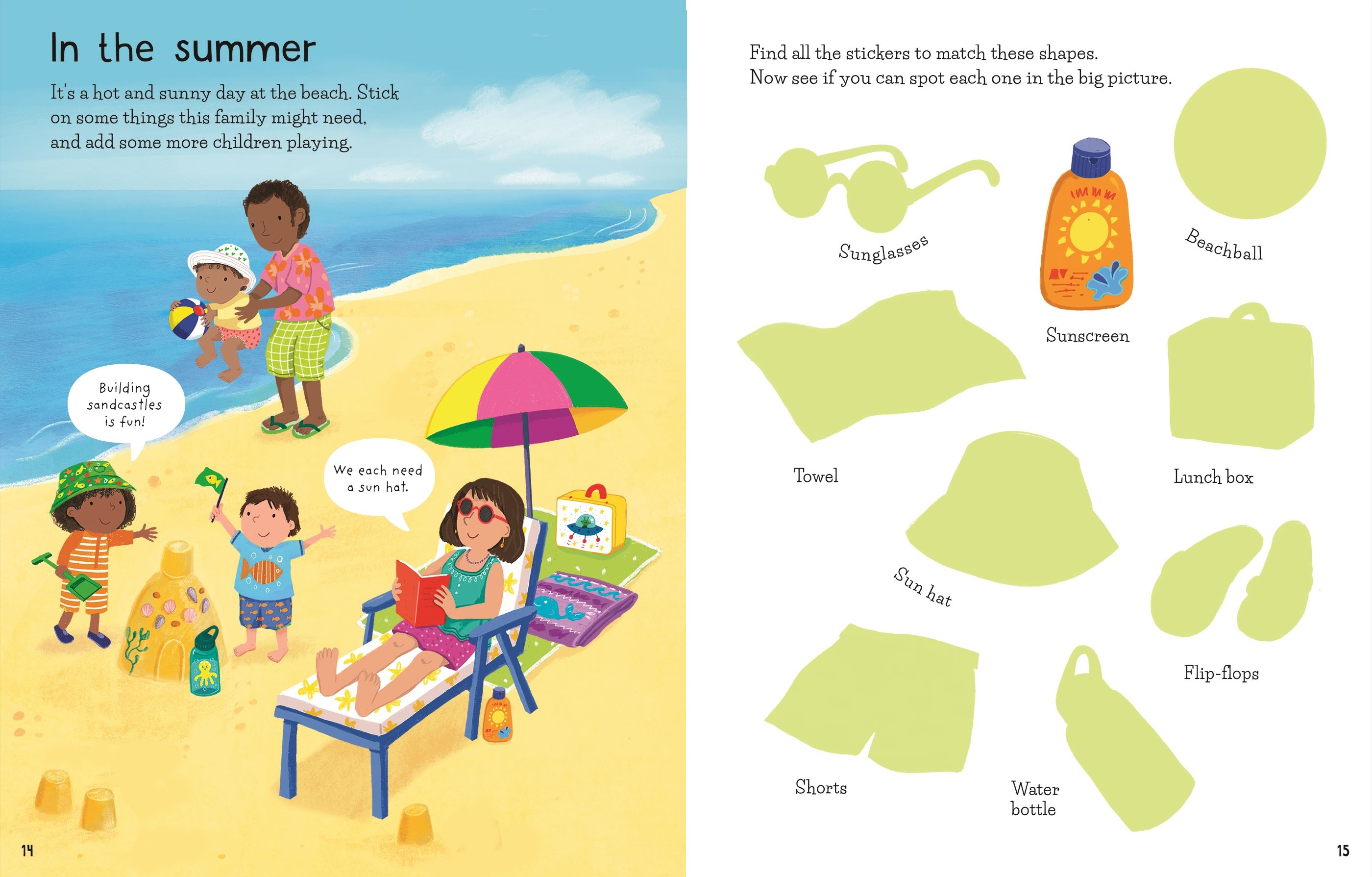 Prima carte cu stickere, First Sticker Book Getting Dressed, Usborne, +3ani