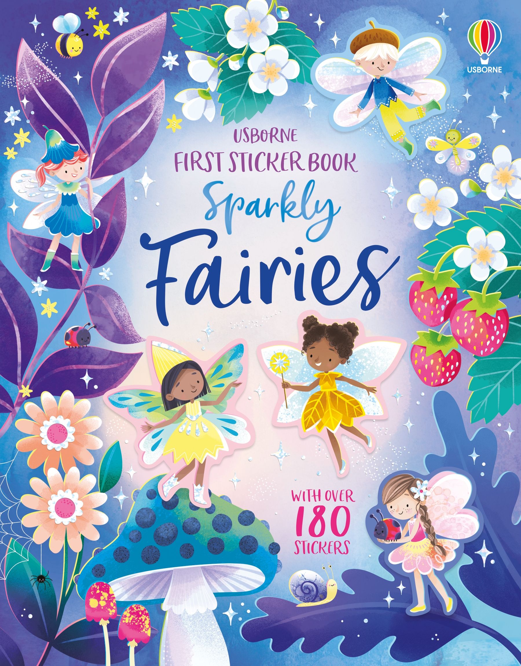 Carte cu stickere Zane stralucitoare, First Sticker Book Sparkly Fairies, +3 ani