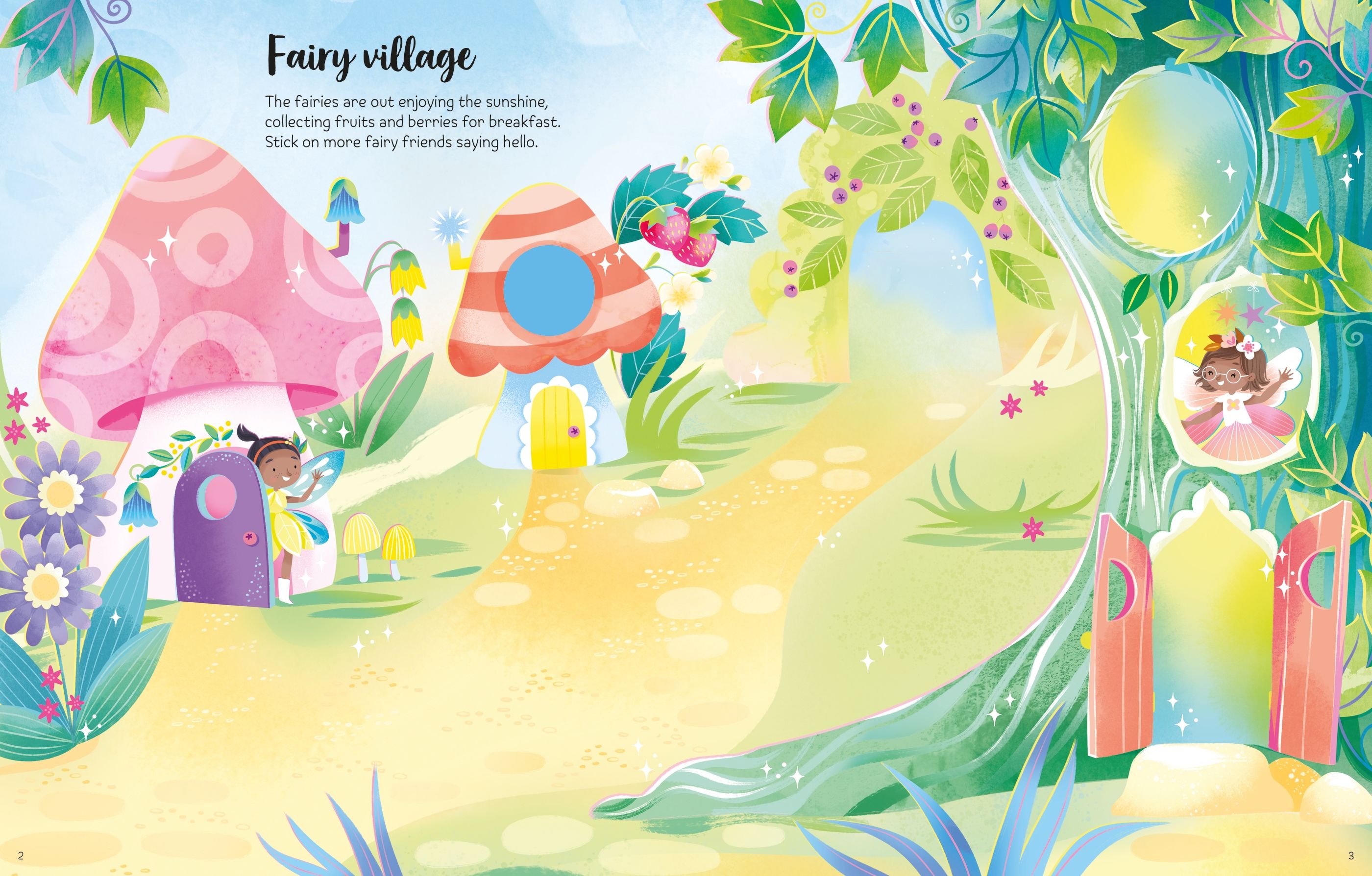 Carte cu stickere Zane stralucitoare, First Sticker Book Sparkly Fairies, +3 ani