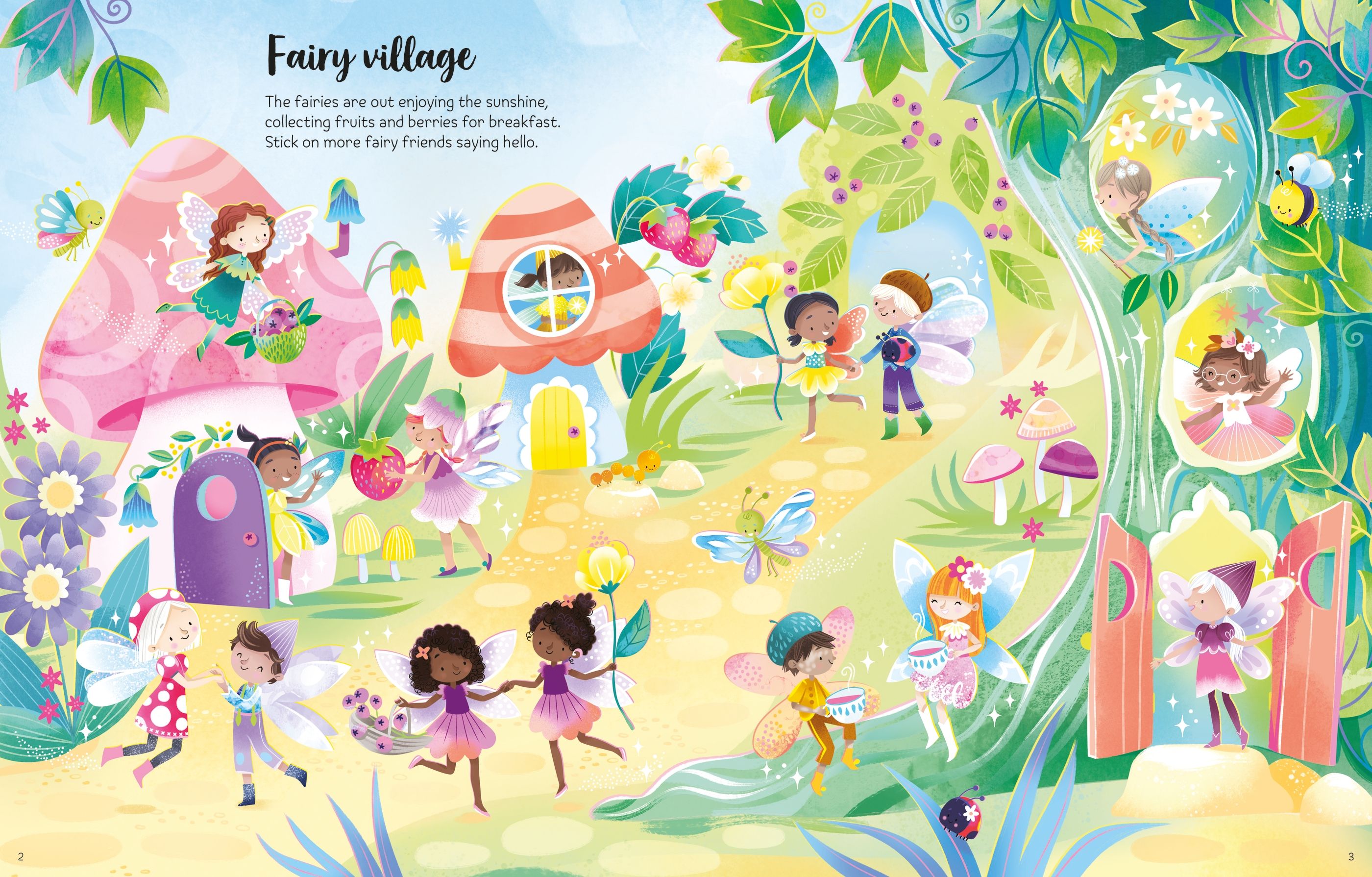 Carte cu stickere Zane stralucitoare, First Sticker Book Sparkly Fairies, +3 ani