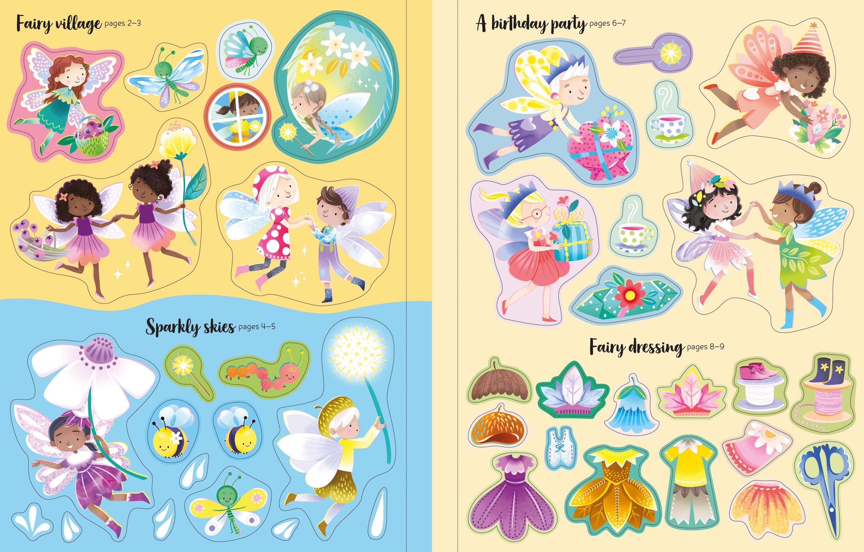 Carte cu stickere Zane stralucitoare, First Sticker Book Sparkly Fairies, +3 ani