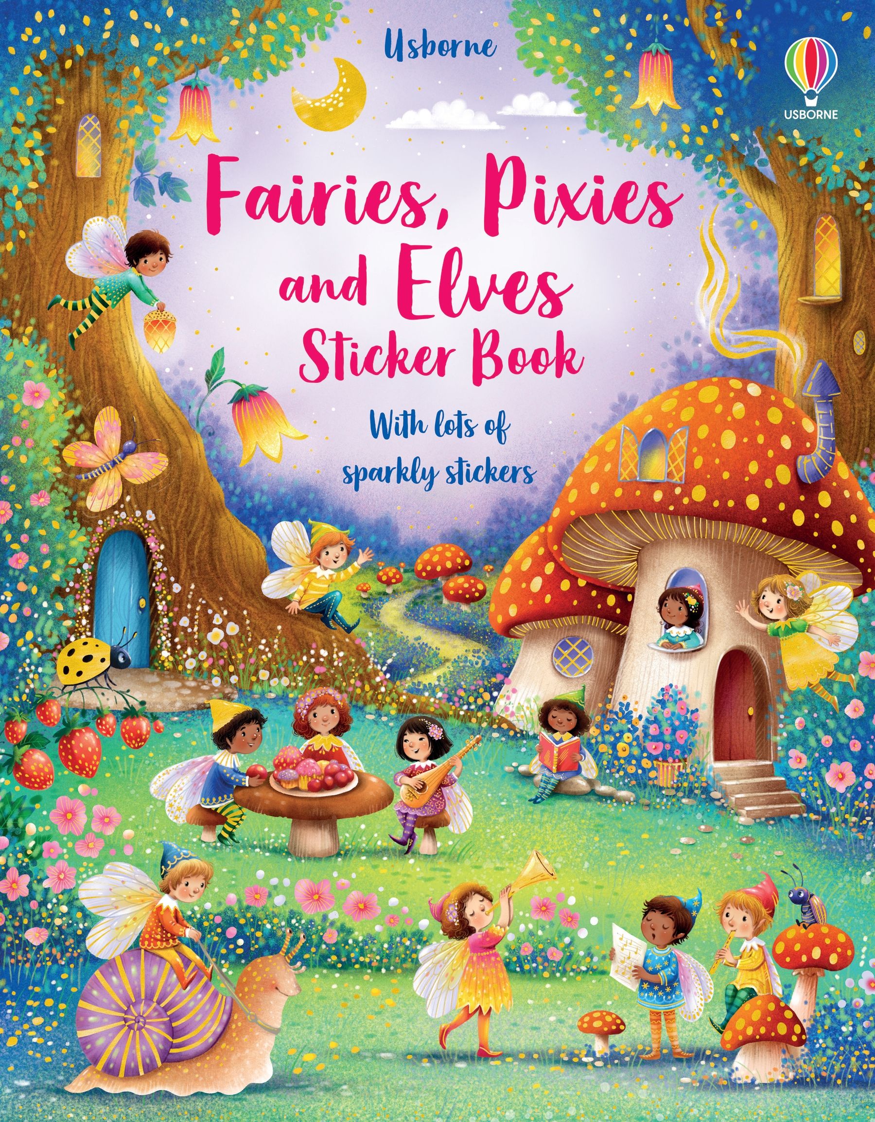 Carte cu stickere Fairies, Pixies and Elves Sticker Book, Usborne, +5 ani