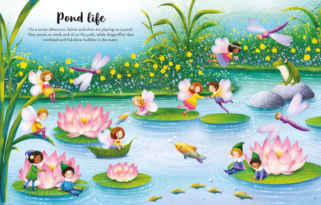 Carte cu stickere Fairies, Pixies and Elves Sticker Book, Usborne, +5 ani