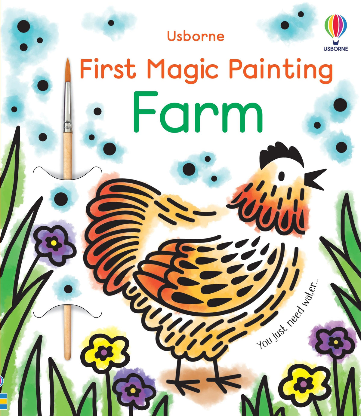 Carte de pictat cu apa First Magic Painting Farm, Usborne, +3 ani