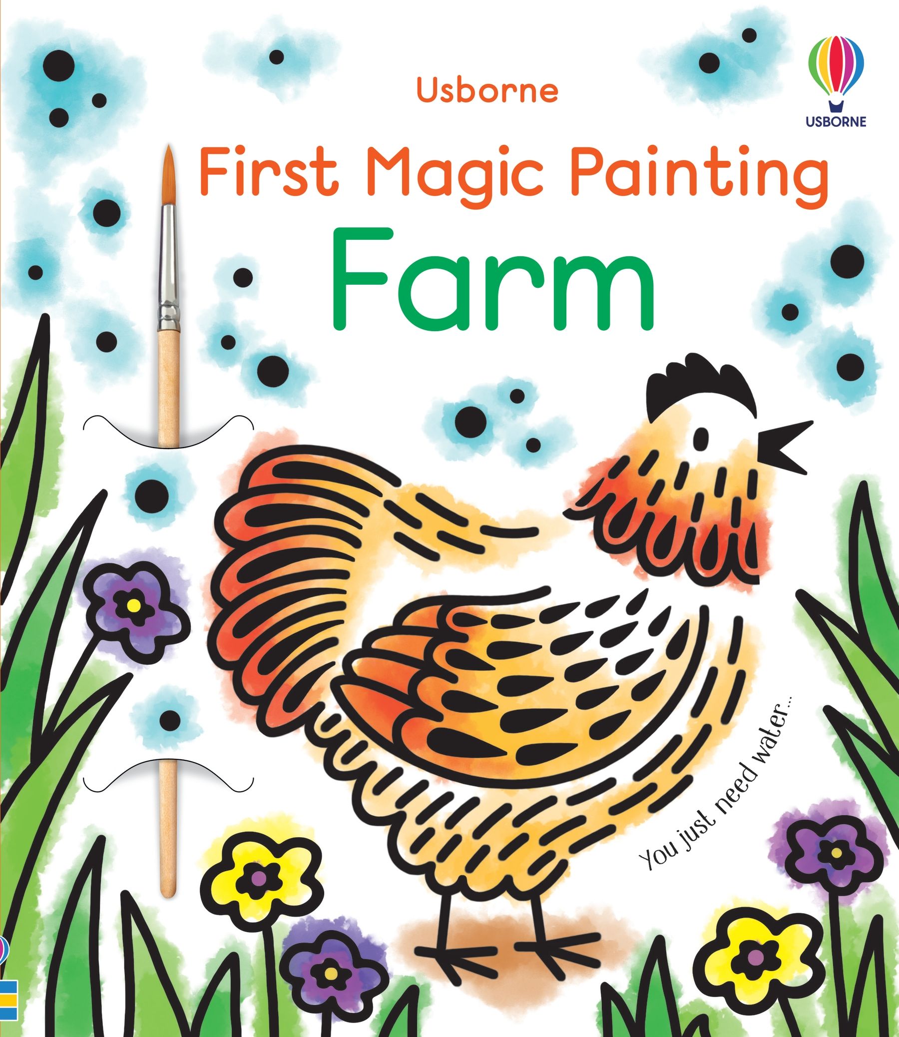 Carte de pictat cu apa First Magic Painting Farm, Usborne, +3 ani