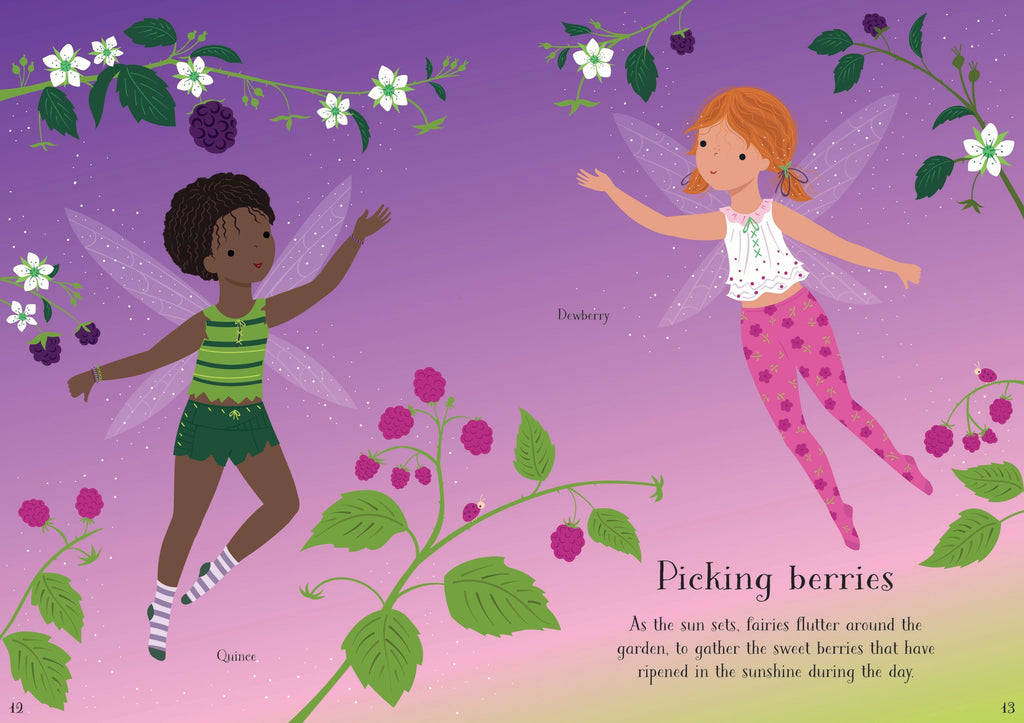 Carte cu stickere cu zana gradinii Little Sticker Dolly Dressing Garden Fairy, Usborne, +4 ani