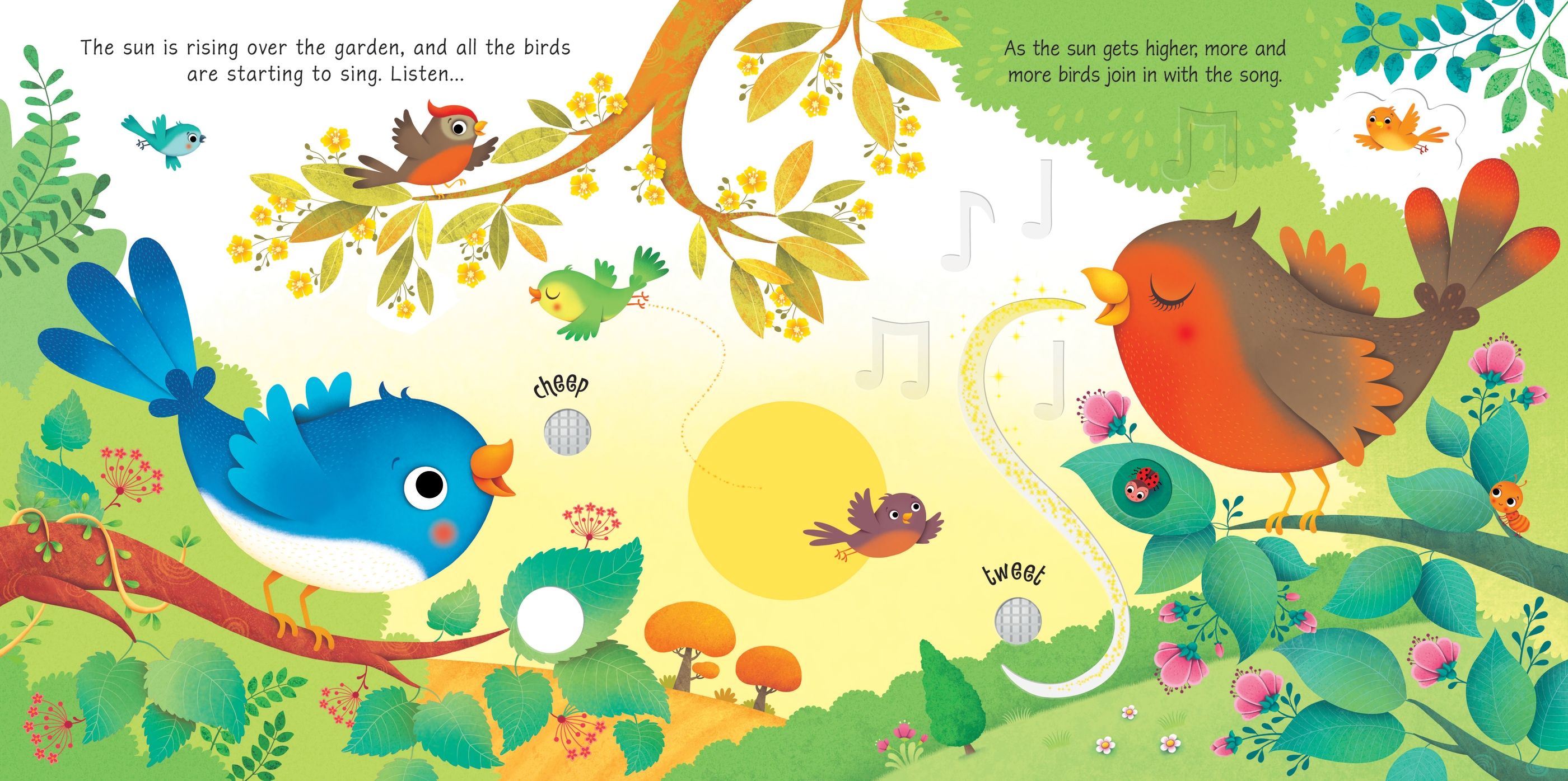 Carte cu sunete din gradina, Garden Sounds, Usborne, +3 ani