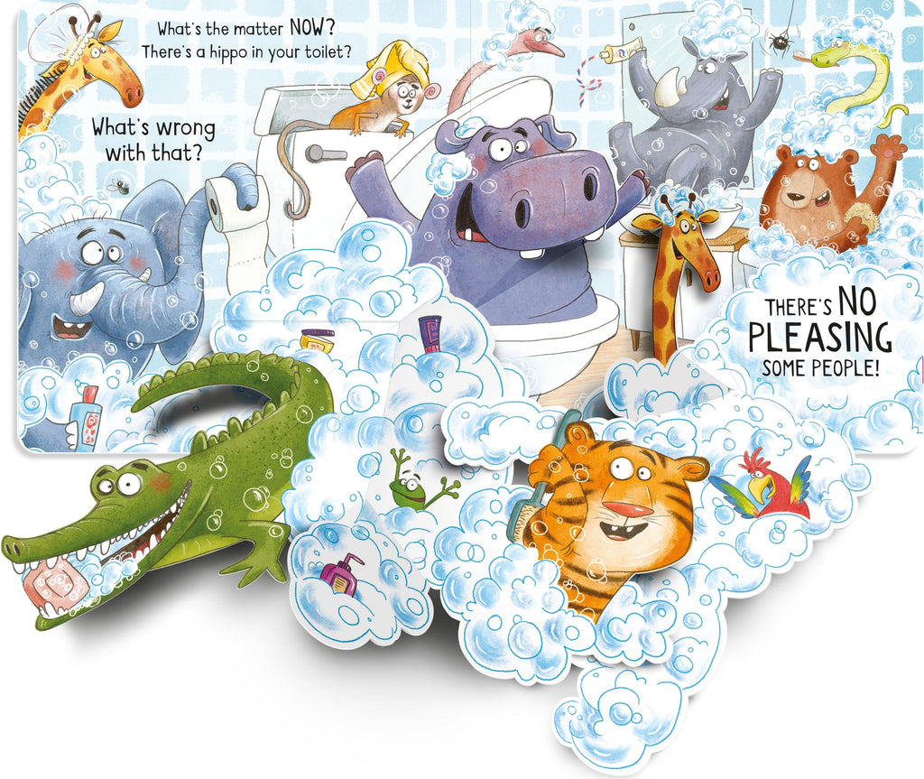 Carte de povesti amuzante cu pop-up-uri Există un hipopotam în toaleta mea, There's a Hippo in my Toilet, Usborne, +4 ani