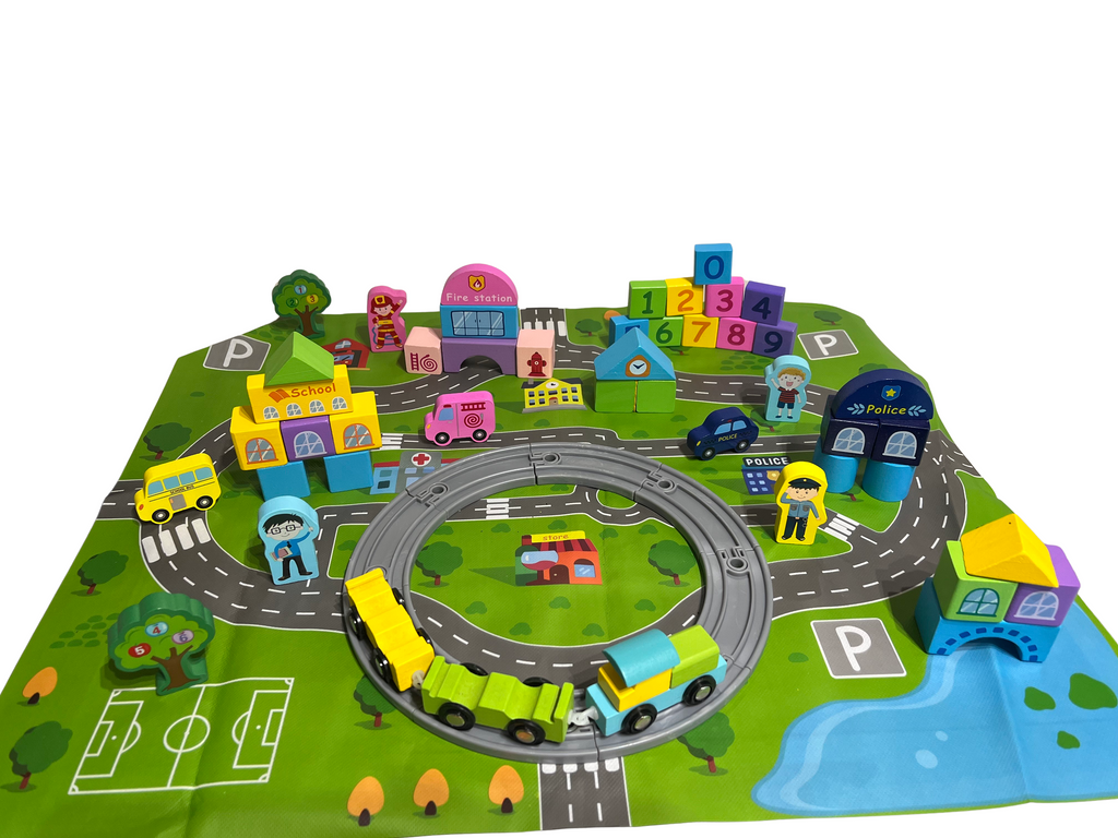 Set de constructie din lemn Orasul meu