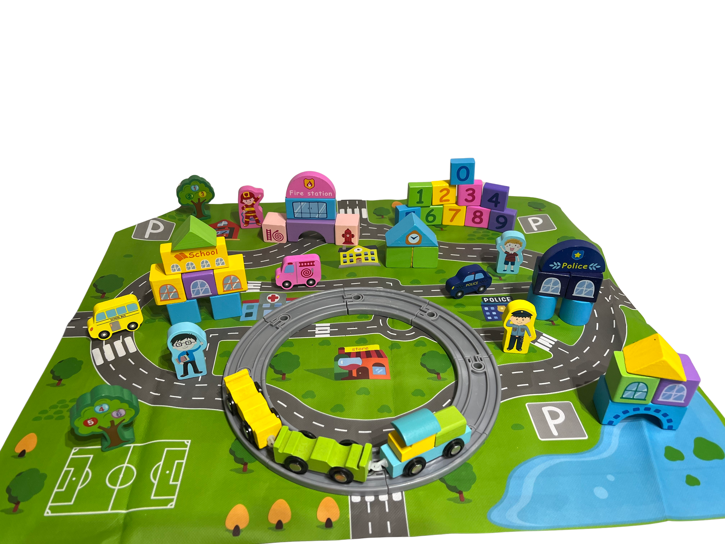 Set de constructie din lemn Orasul meu