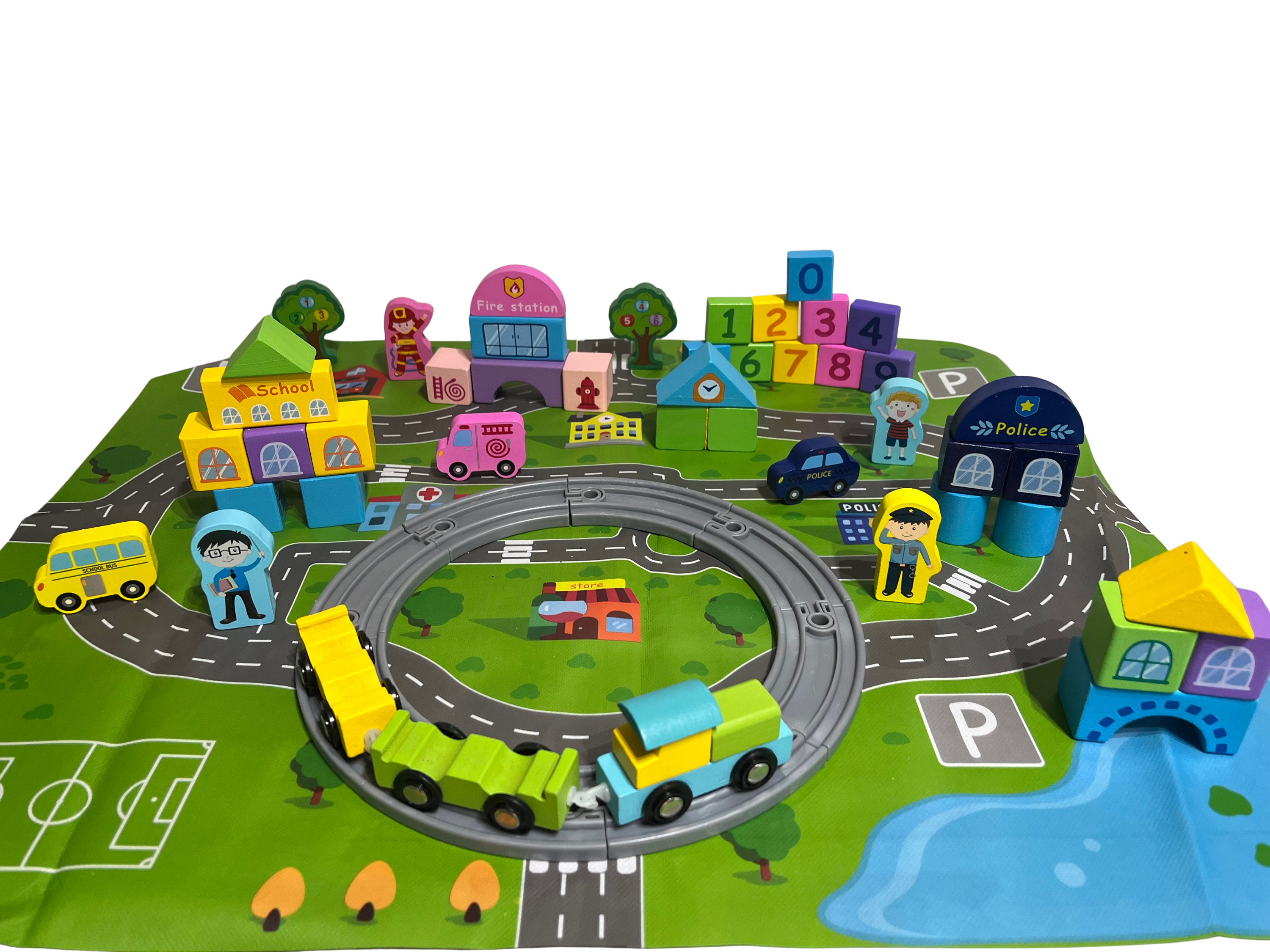 Set de constructie din lemn Orasul meu