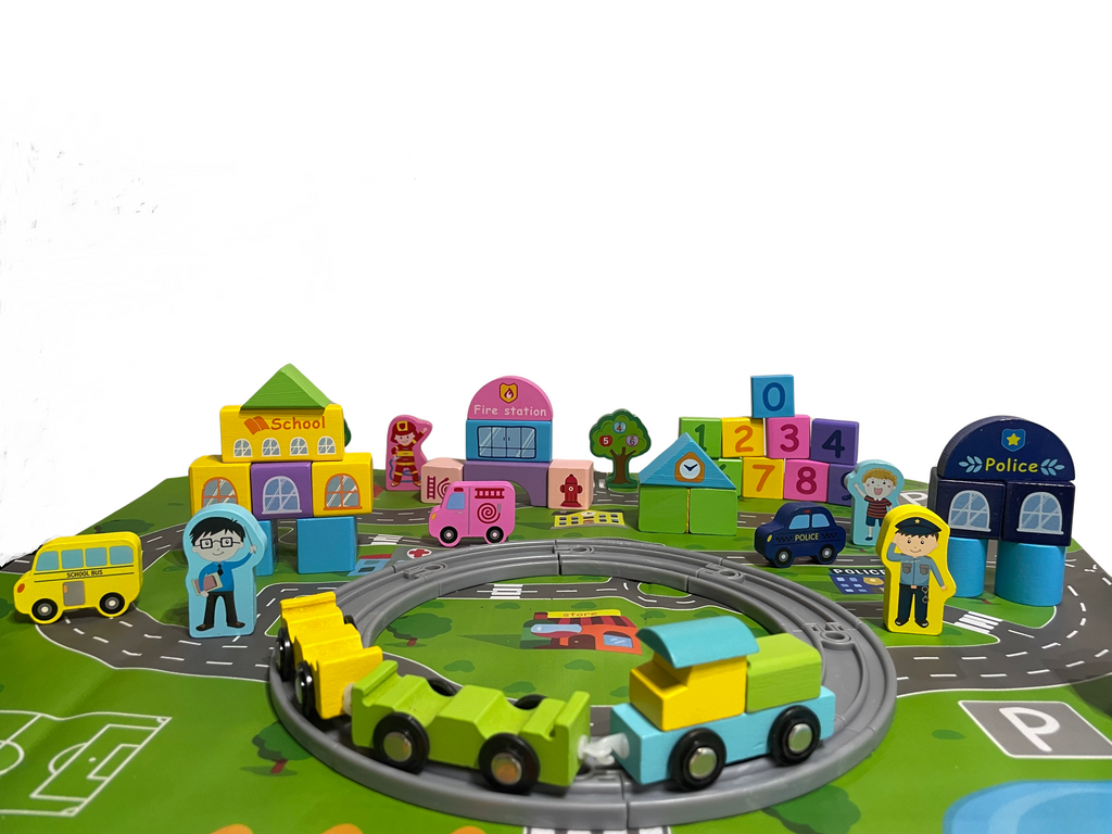 Set de constructie din lemn Orasul meu