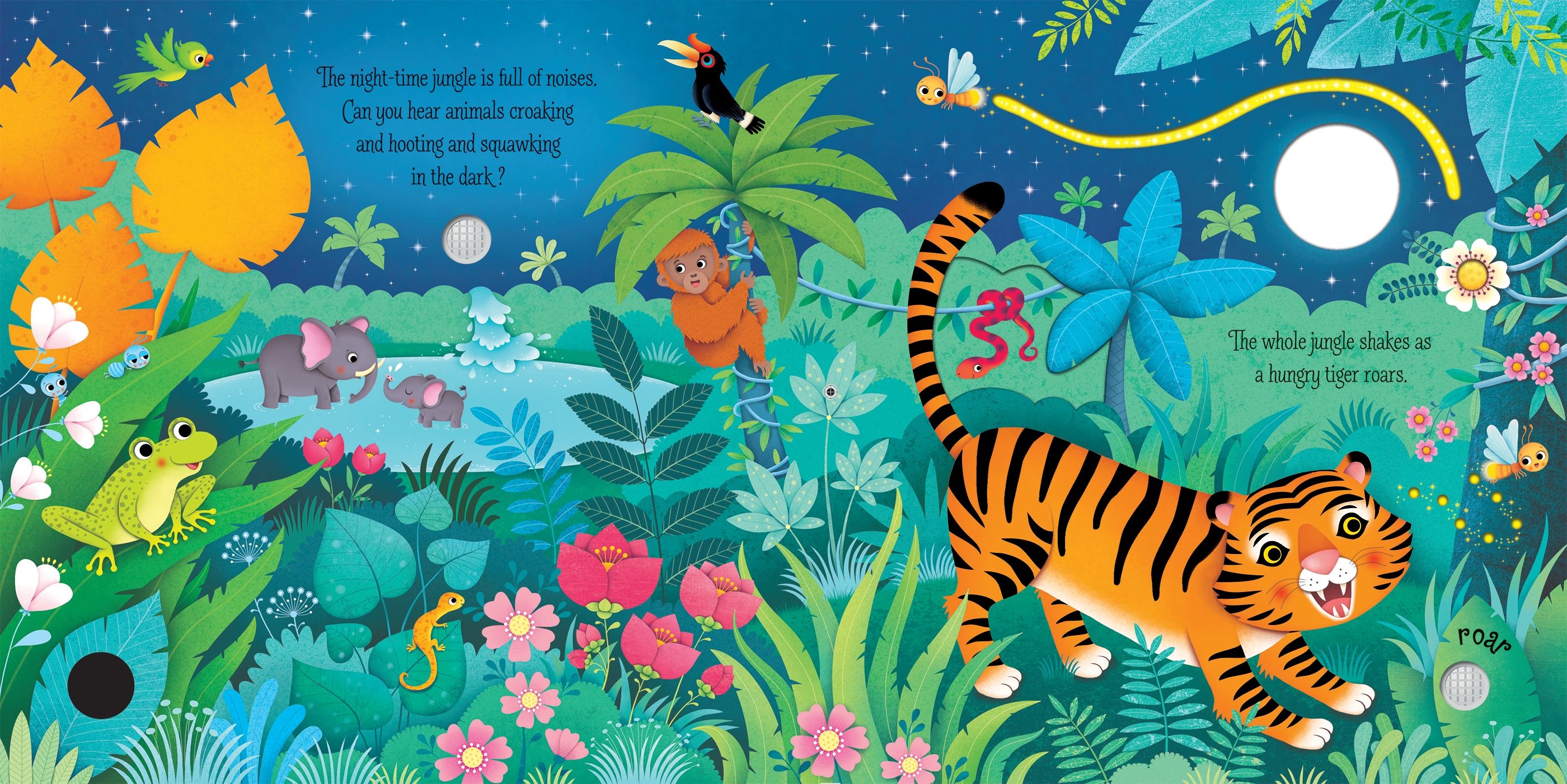 Carte cu sunete din jungla, Jungle Sounds, Usborne, +3 ani