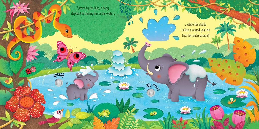 Carte cu sunete din jungla, Jungle Sounds, Usborne, +3 ani