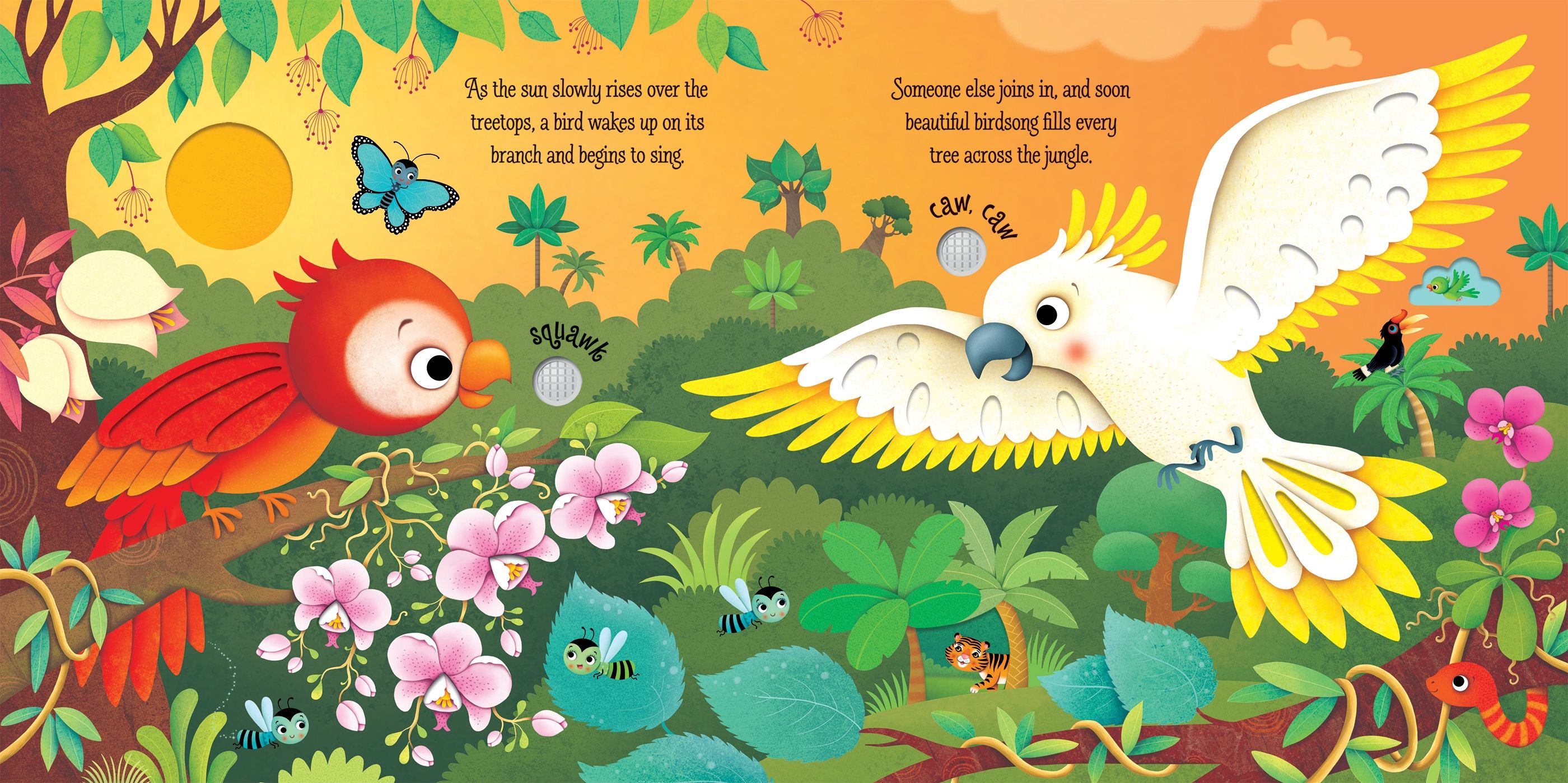 Carte cu sunete din jungla, Jungle Sounds, Usborne, +3 ani