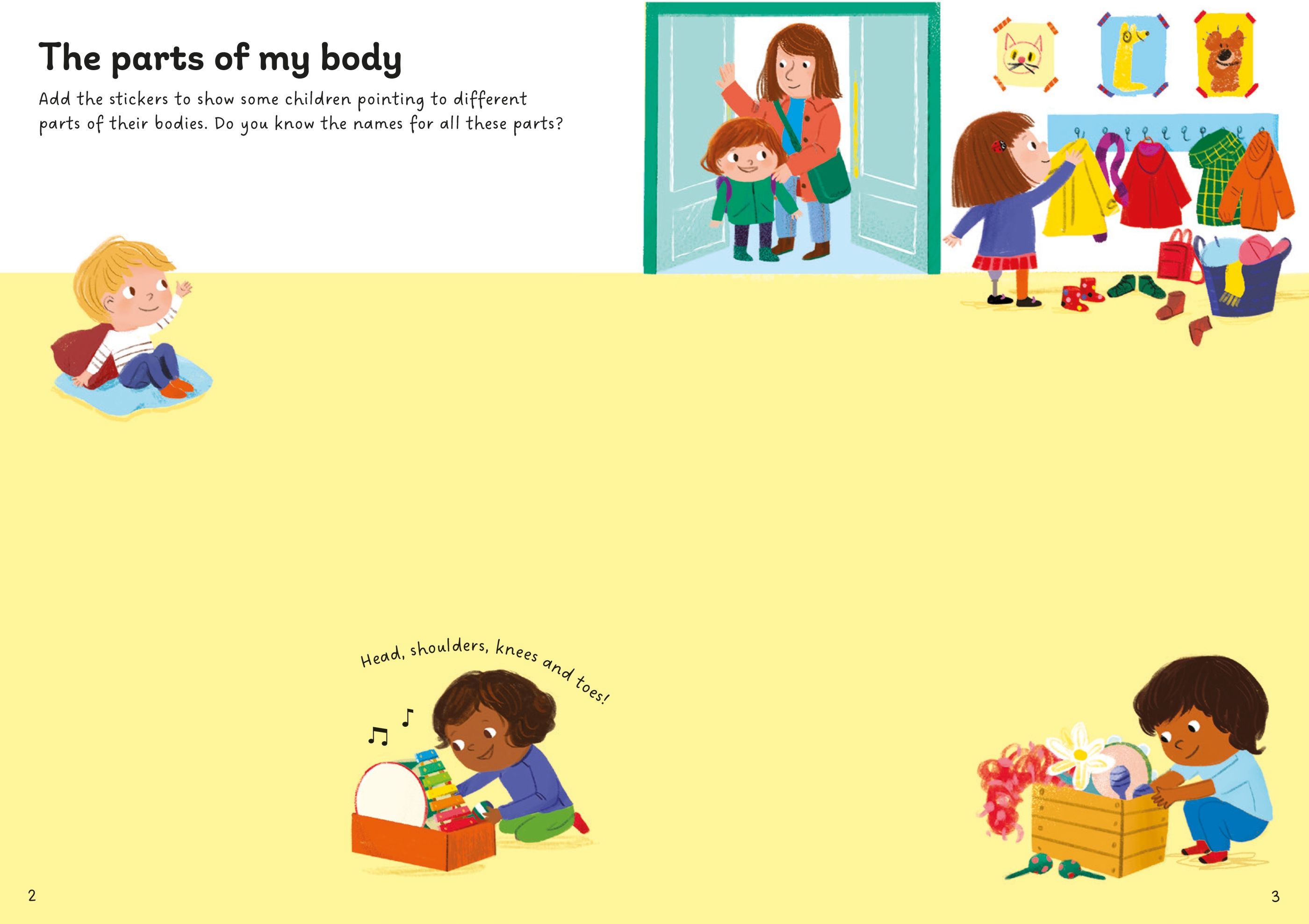 Carte cu stickere Little First Stickers My Body, Usborne, +3 ani