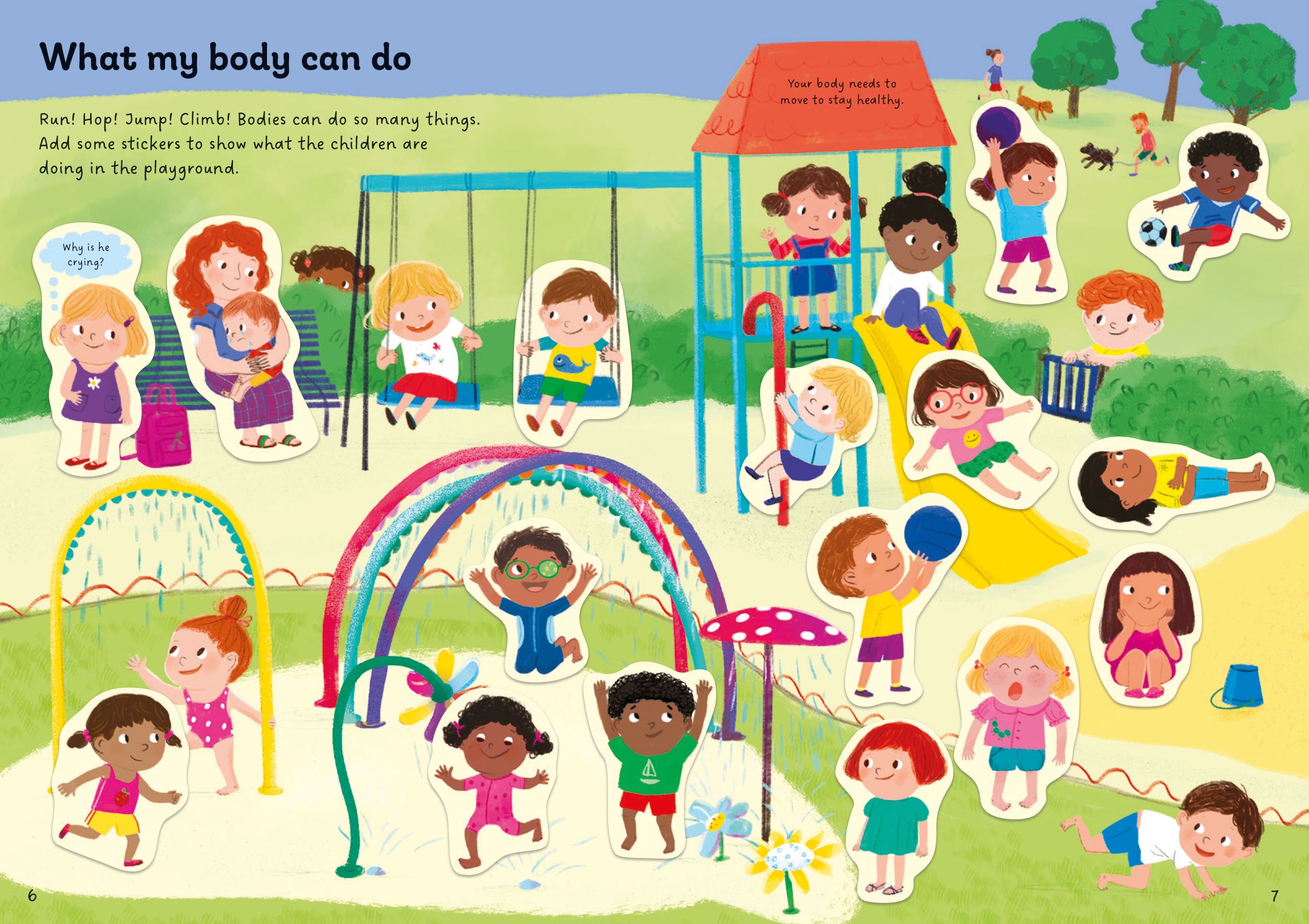 Carte cu stickere Little First Stickers My Body, Usborne, +3 ani