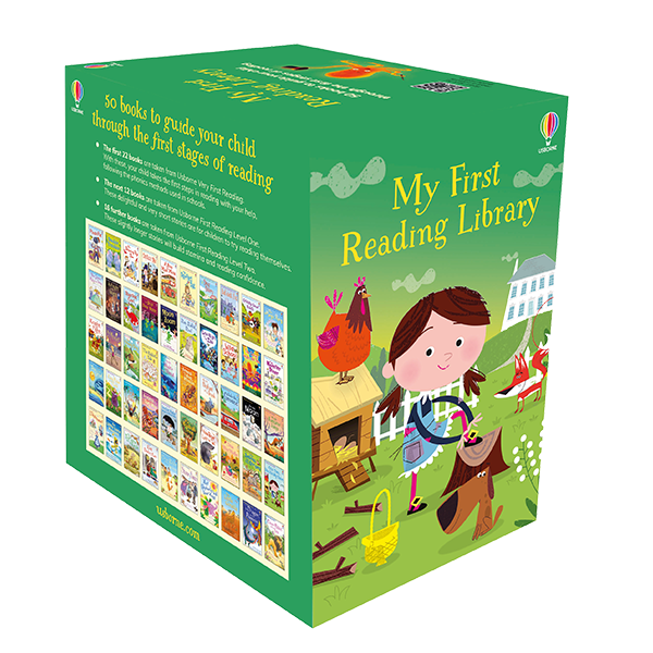 Set de 50 de carti de povesti, Prima mea bibliotecă de lectură, My First Reading Library, Usborne, +5 ani