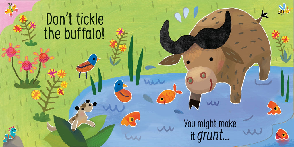 Carte senzoriala cu sunete Nu gadila leul!, Don't Tickle the Lion, Usborne, +6 luni