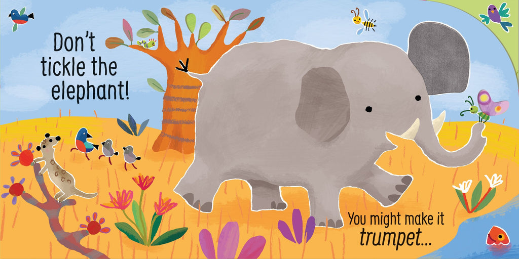 Carte senzoriala cu sunete Nu gadila leul!, Don't Tickle the Lion, Usborne, +6 luni