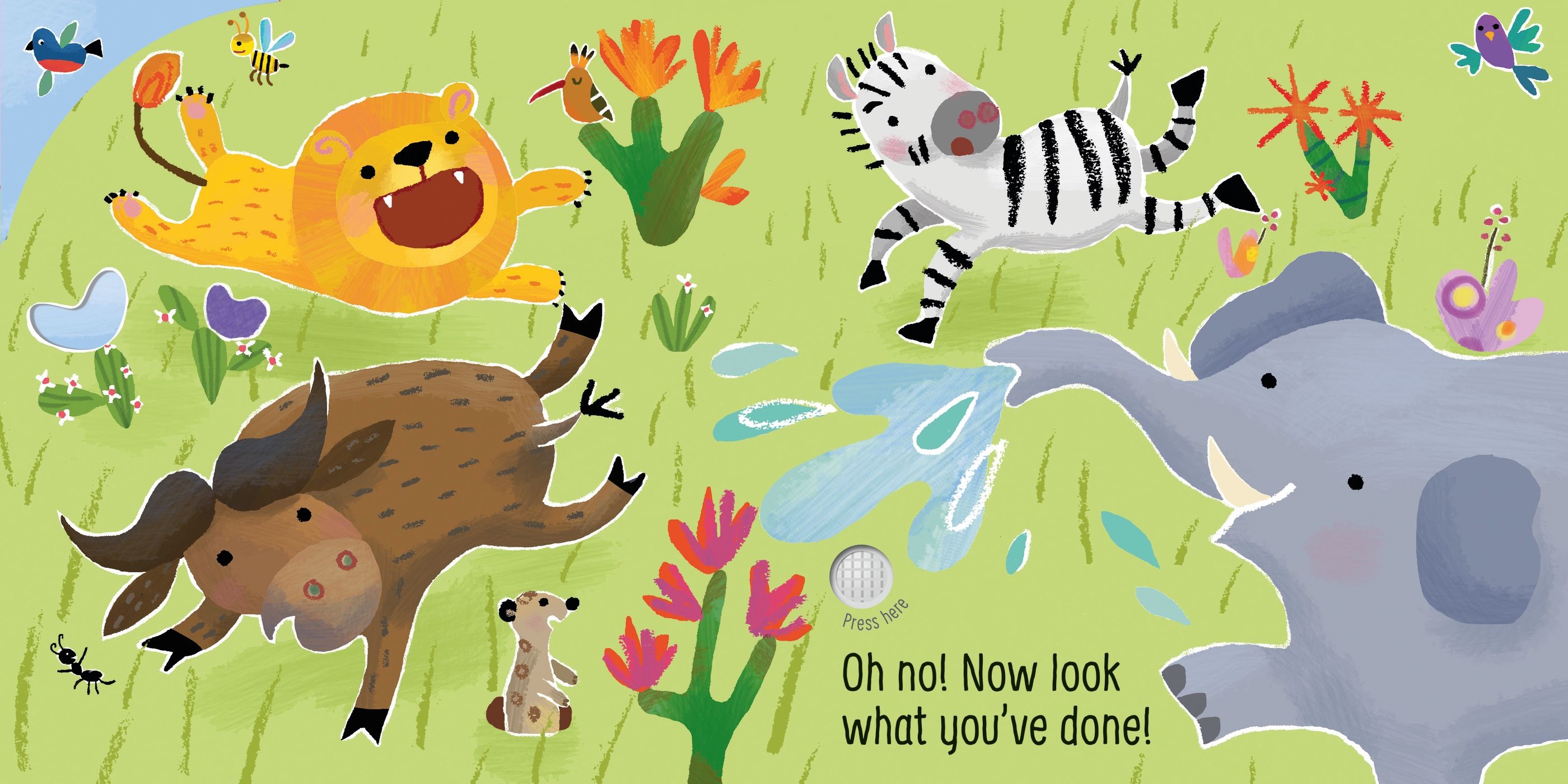 Carte senzoriala cu sunete Nu gadila leul!, Don't Tickle the Lion, Usborne, +6 luni