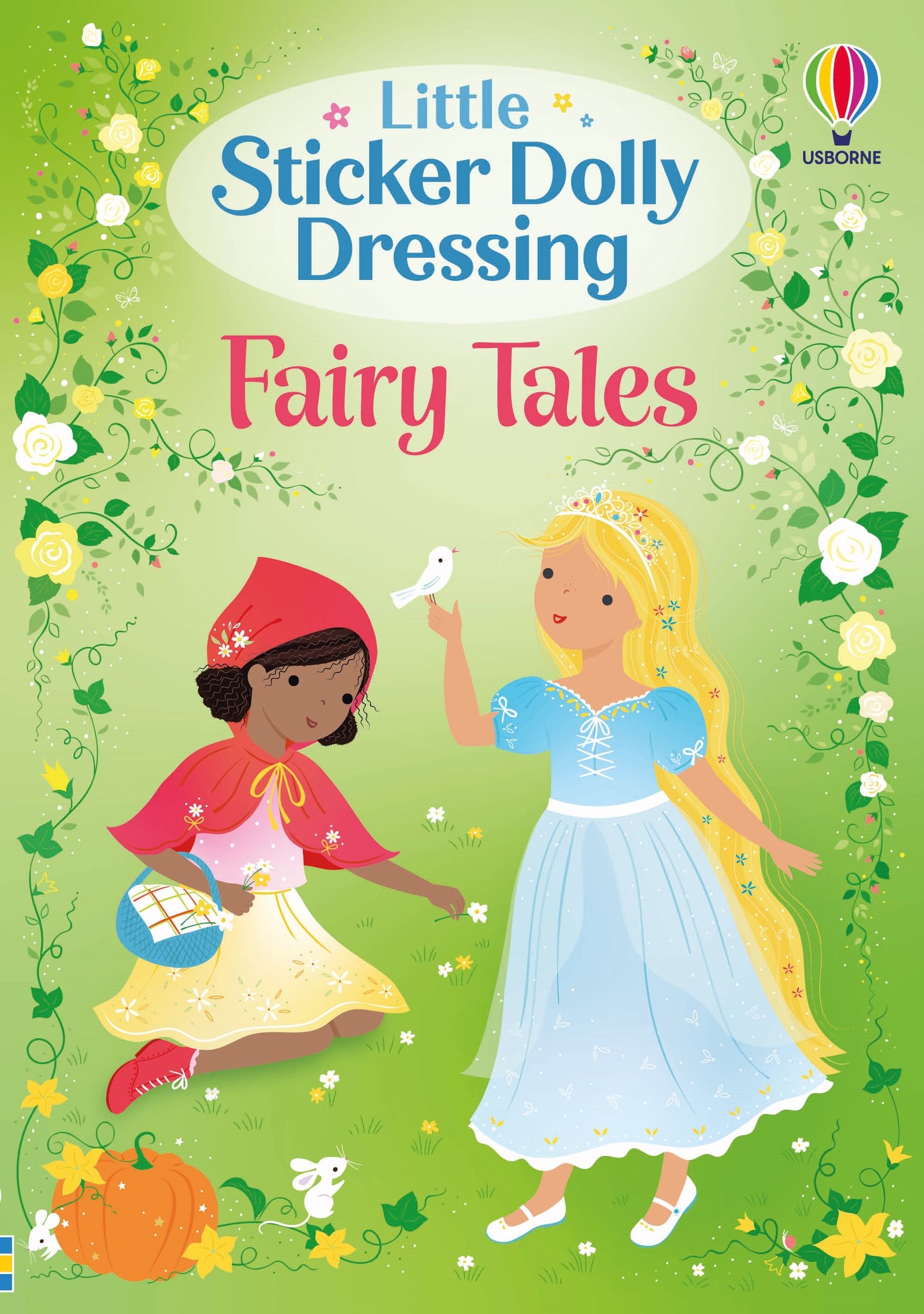 Carte cu stickere si povesti, Little Sticker Dolly Dressing Fairy Tales, Usborne, +4 ani